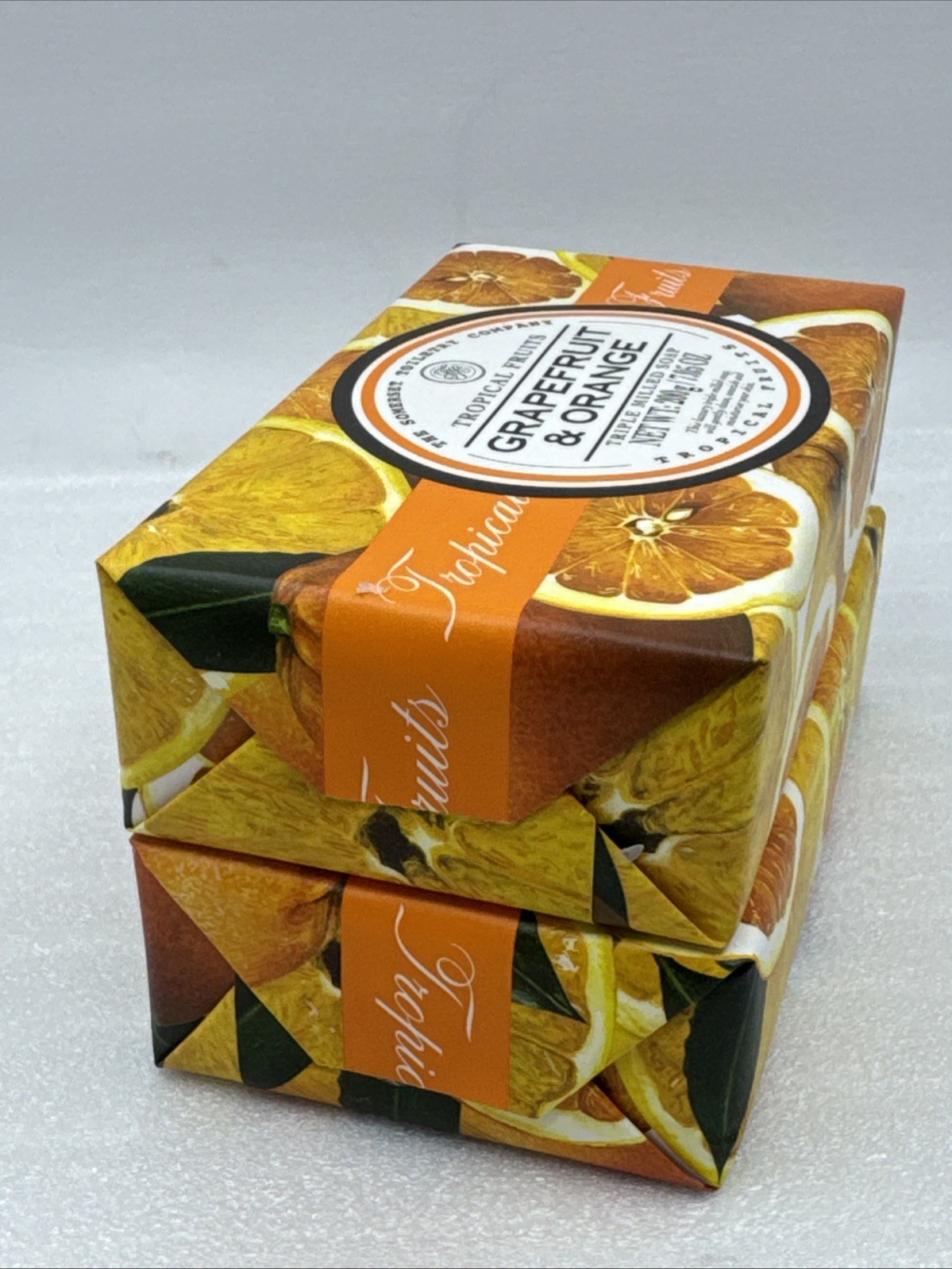 Lot 2 Somerset Toiletry Company GRAPEFRUIT & ORANGE Bar Soaps 7oz Tropical Fruit