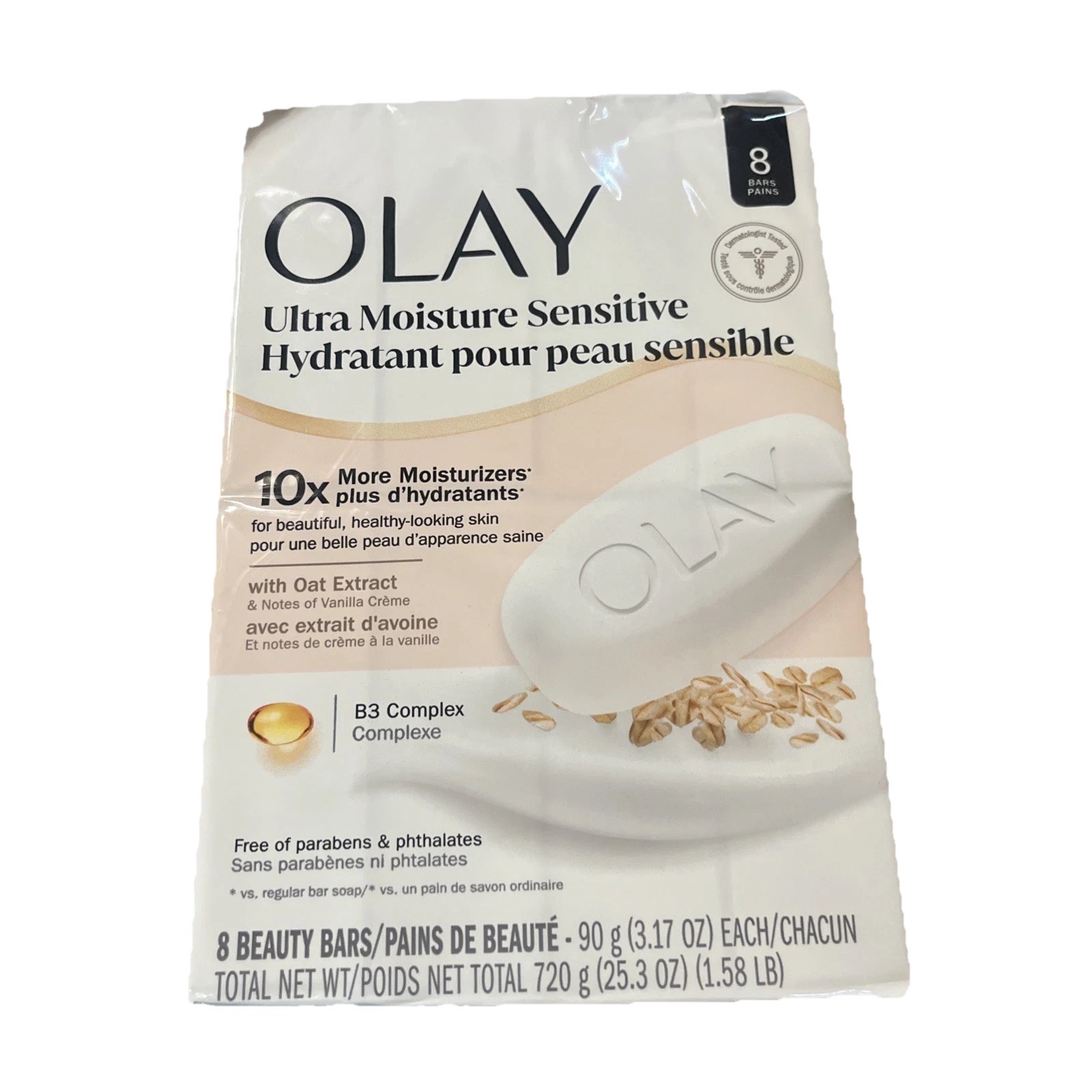 Olay 8 Beauty Bars Soap Ultra Moisture Sensitive B3 Complex 25.3oz (DISCONTINUED