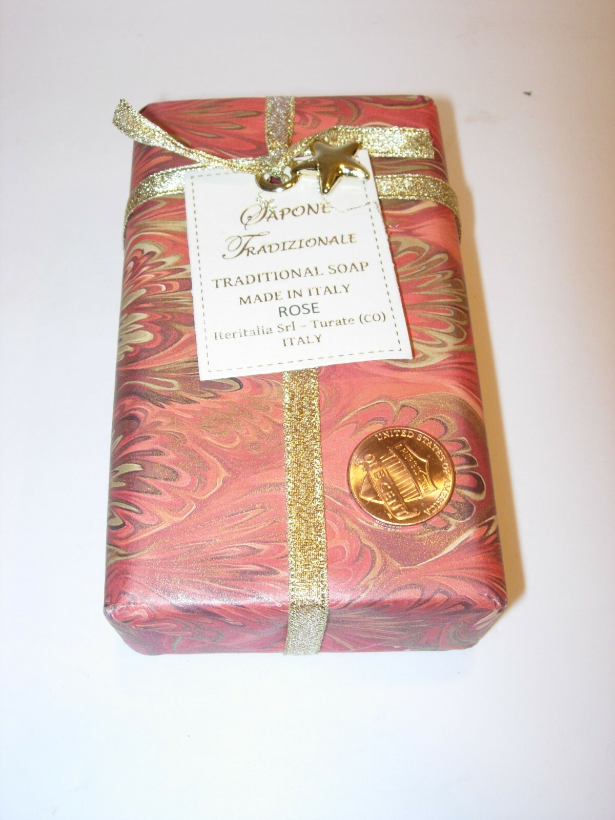 New Sapone Tradizionale Italy 10.5 oz 300G Bath Bar Soap Rose perfume scented