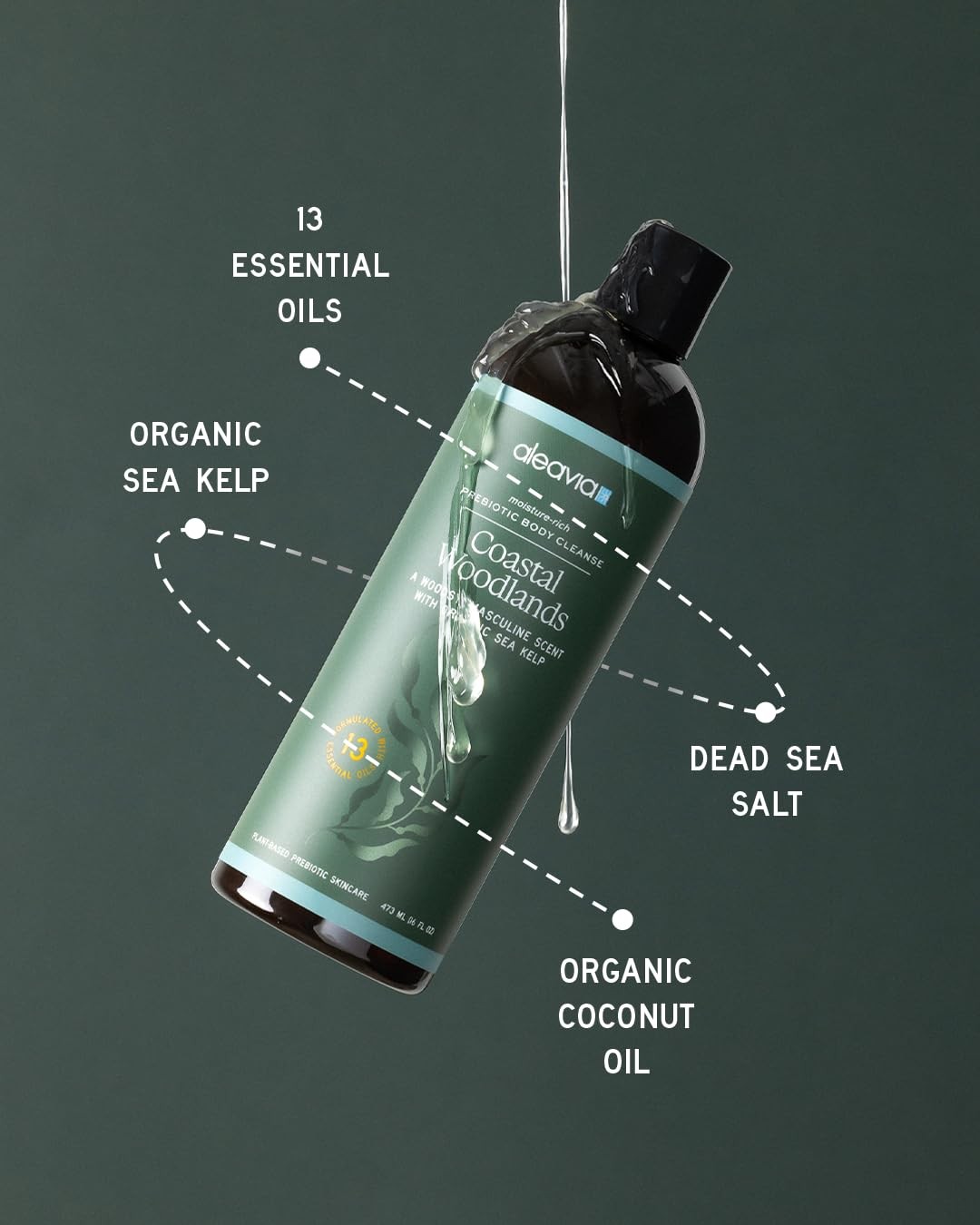 Aleavia Coastal Woodlands Mens Body Cleanse – Organic & 16 Fl Oz (Pack of 1)