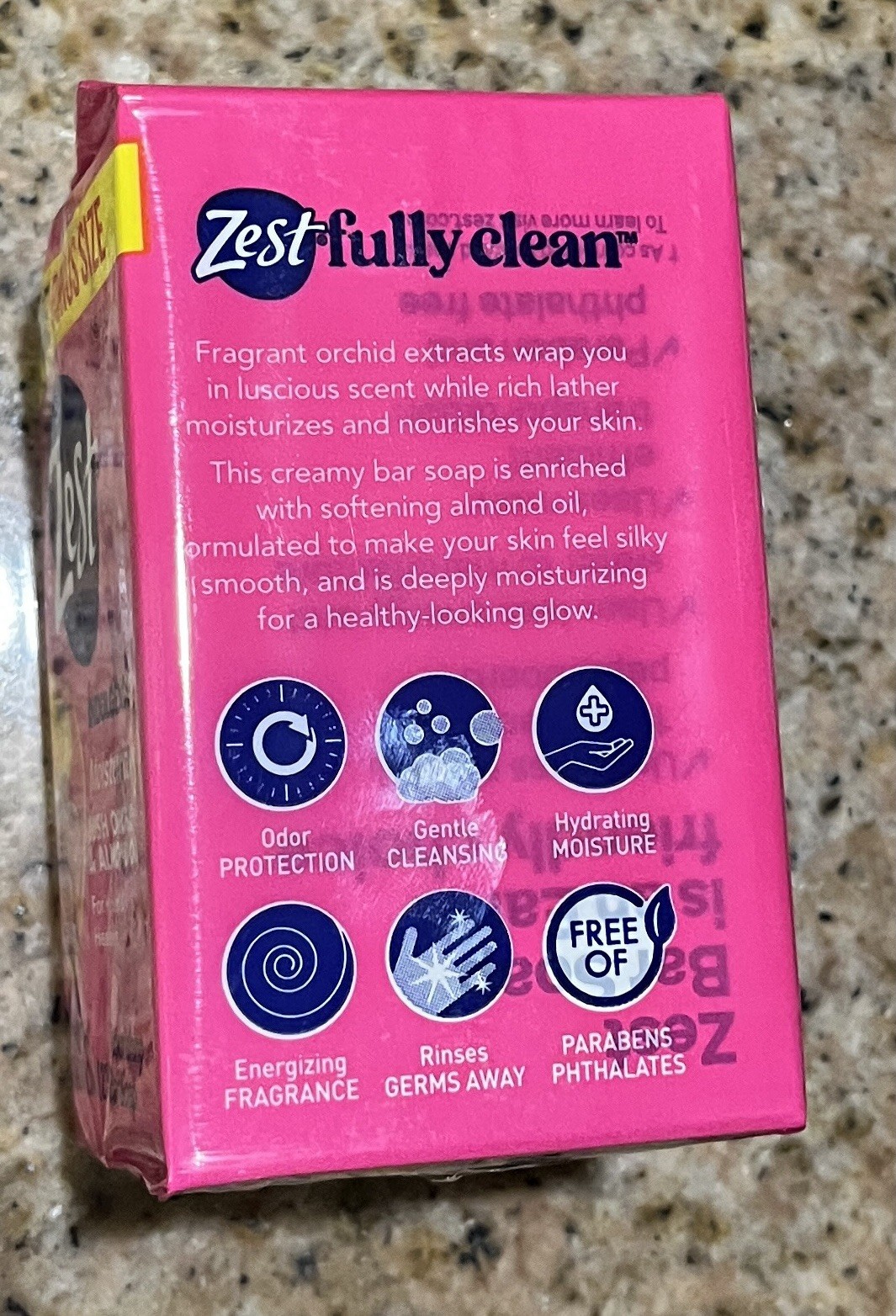 ZEST Bar Soap Moisturizing Lush Orchid & Almond Oil Large Bars 7.05oz Lot Of 2