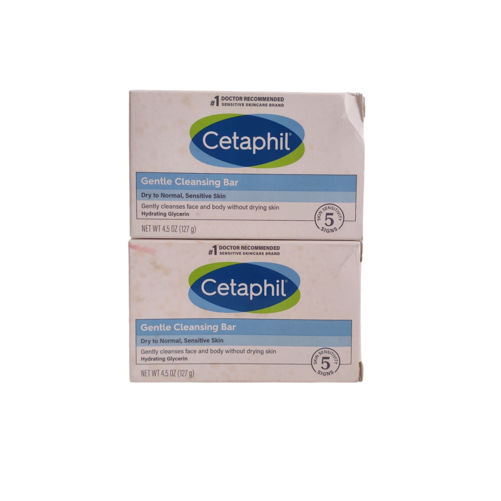 Cetaphil Gentle Cleansing Bar Body Face Dry Sensitive Skin 4.5 Oz Lot Of 2 NEW