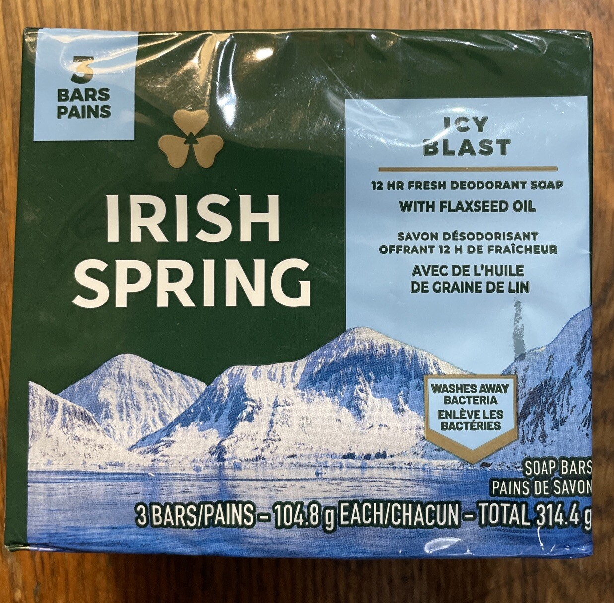 Irish Spring Icy Blast Deodorant Bar Soap Fresh 12 Hr Protection 3 ct