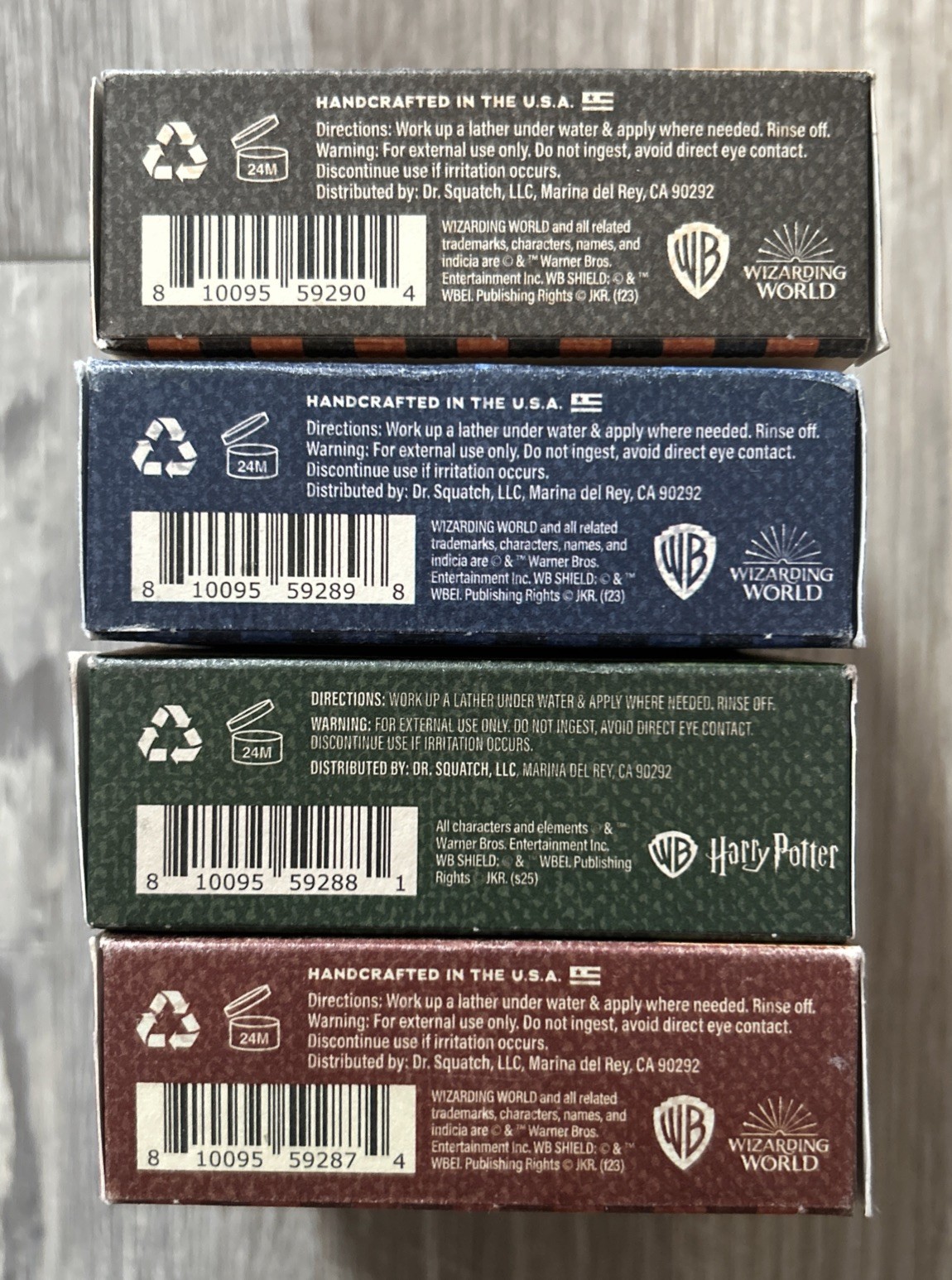 4-Pack Dr. Squatch Harry Potter Soap Hufflepuff/Slytherin/Ravenclaw/Gryffindor