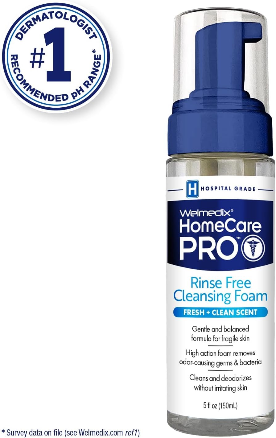 No Rinse Cleansing Foam – Rinse Free & Waterless Body Wash, 3-in-1 Shampoo &