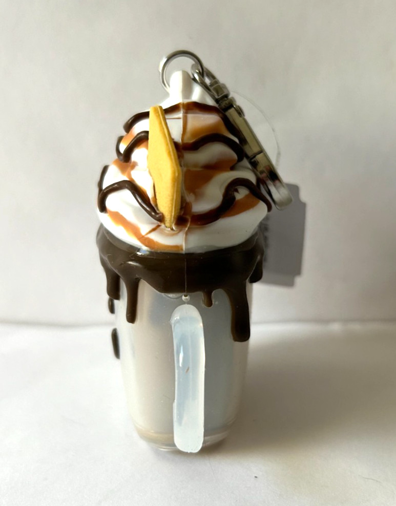 NEW Bath & and Body Works Happy Smiley S’MORES LATTE Pocket Gel Holder Keychain