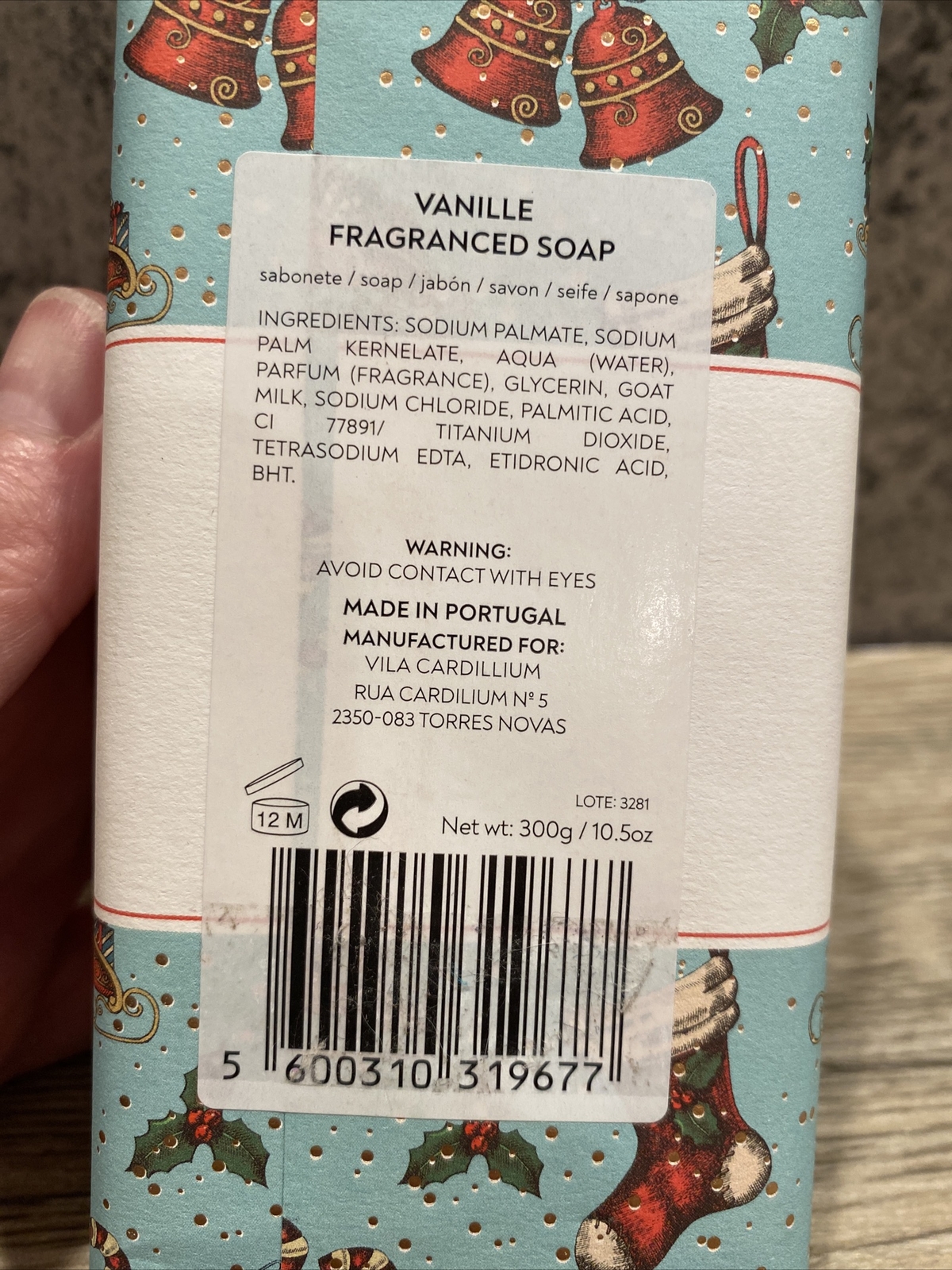 Vila Cardillium Vanilla Scented Goat’s Milk Bar Soap Made In Portugal 10.5 Oz