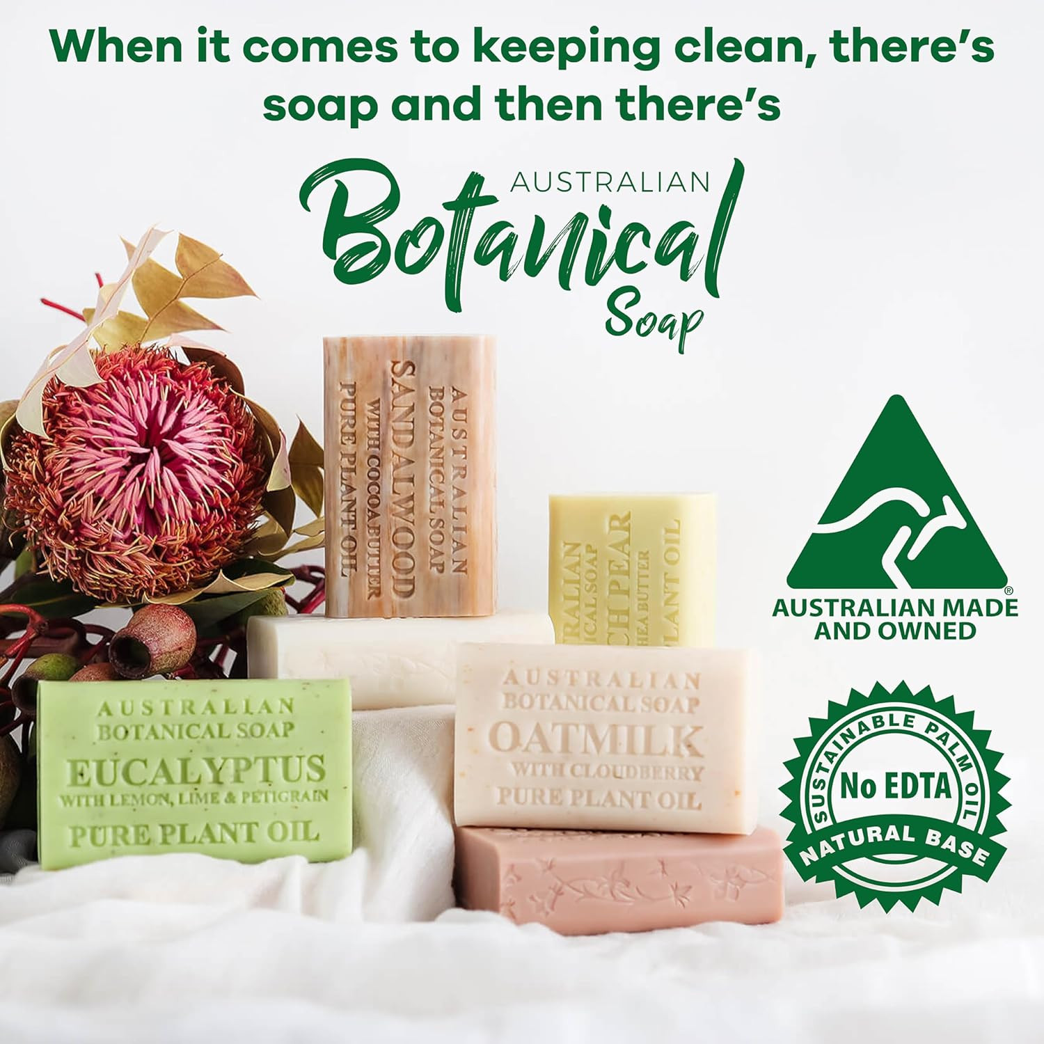 Australian Botanical Goats Milk Soap and Raspberry, 6.6 OZ, Triple Milled Bars m