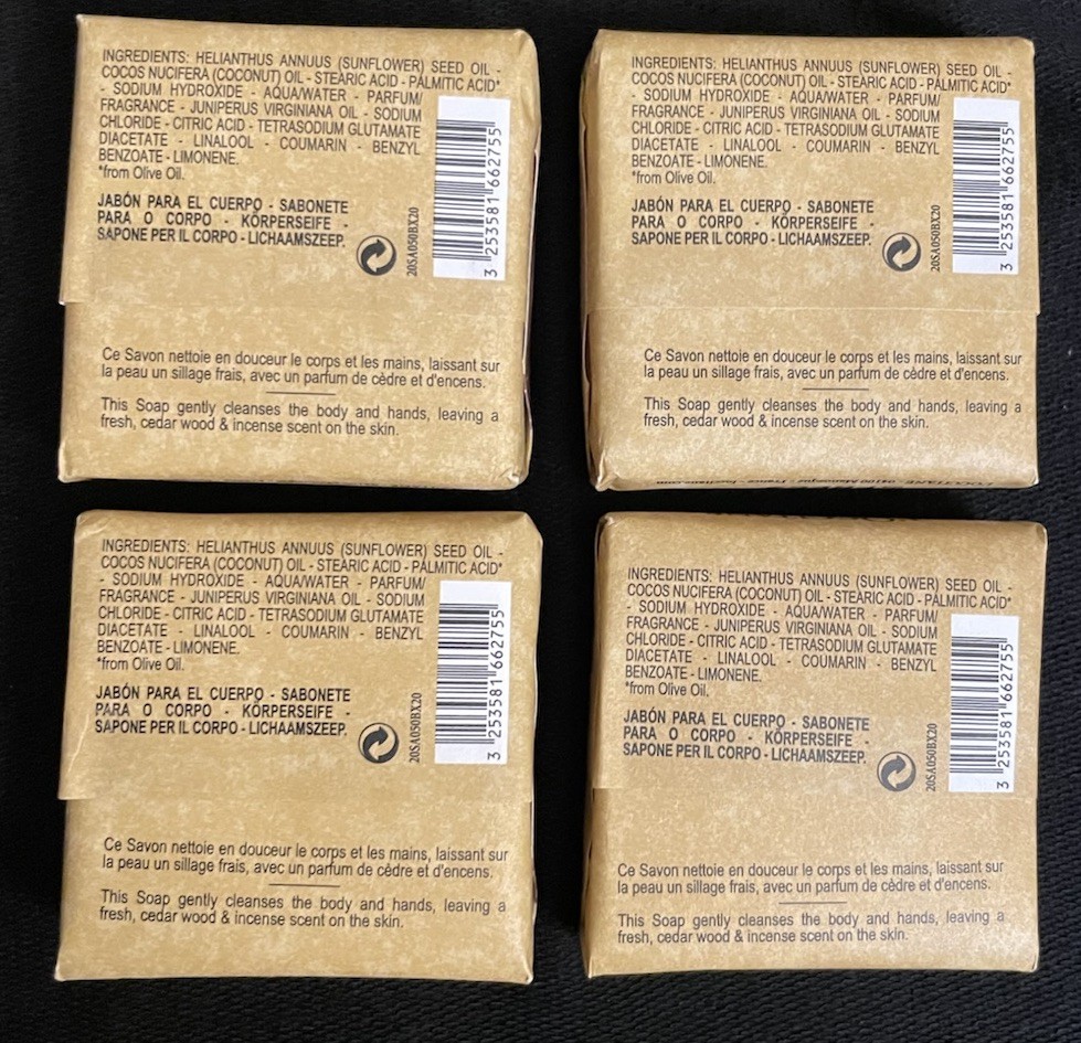 NEW Lot Of 4 – L’OCCITANE Eau des Baux Bavx Perfumed Soap 1.7 Oz. Each