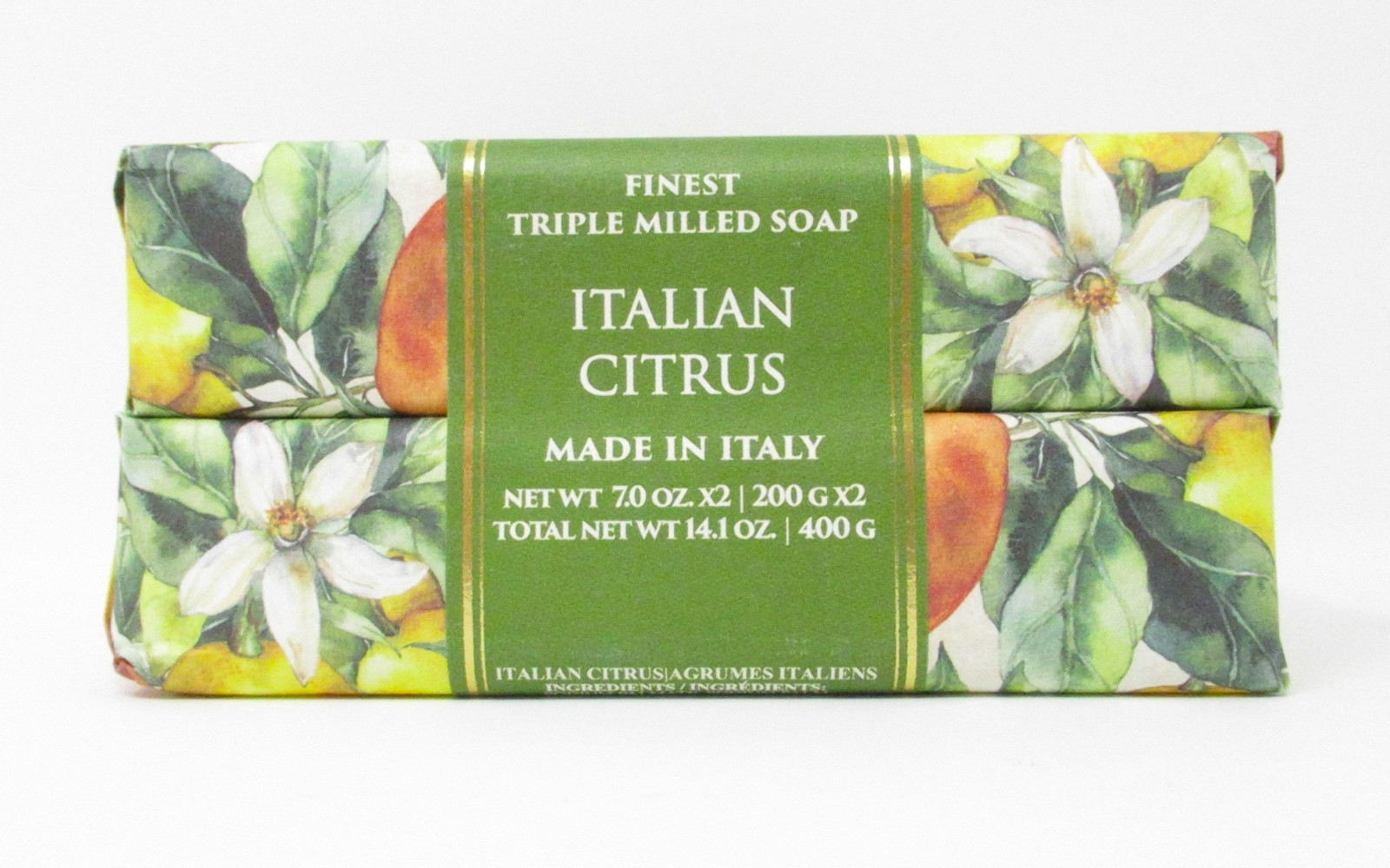 Hopificio Italian Luxury Bath Bar Soap 2 Pack Citrus scented 14.1oz total