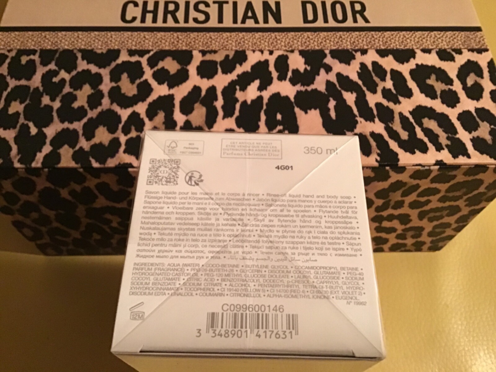 Christian Dior Paris Ambre Nuit Liquid Hand and Body Soap 350ml New in Box