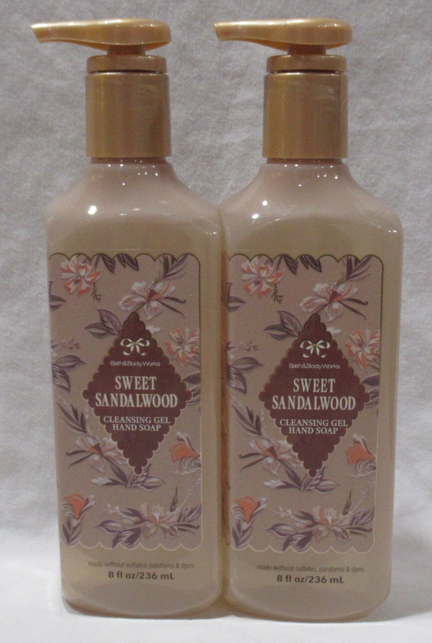 Bath & Body Works Cleansing Gel Hand Soap Lot Set of 2 SWEET SANDALWOOD
