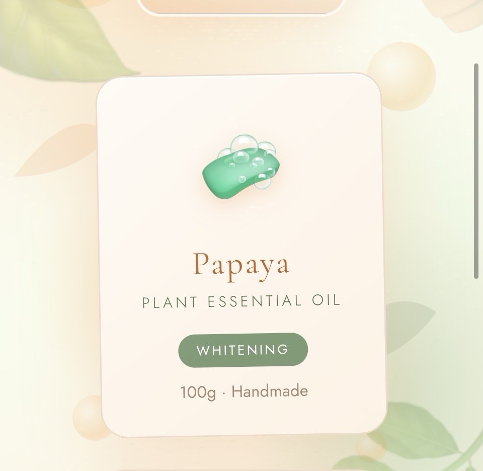3 pk of Papaya Essential Oil Soap Whitening Anti-Aging Handmade 100g Face Body