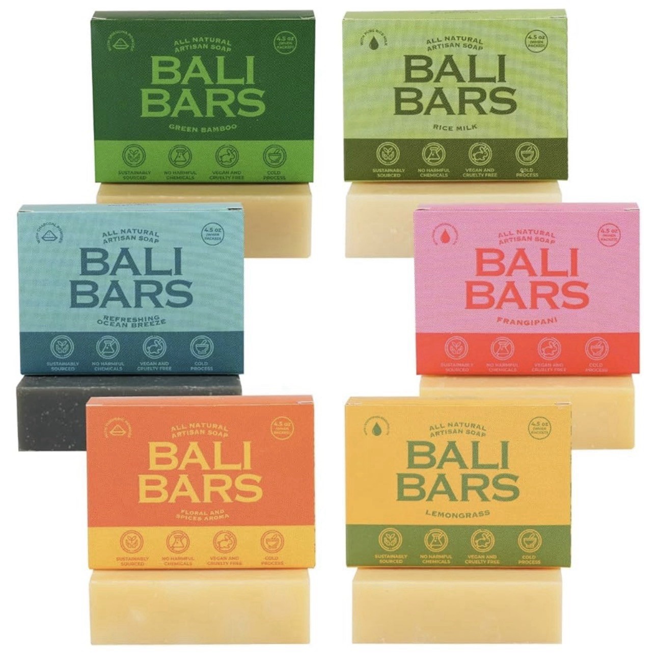 Bali Bars Natural Soap Bar For Men and Women Dry Sensitive Skin