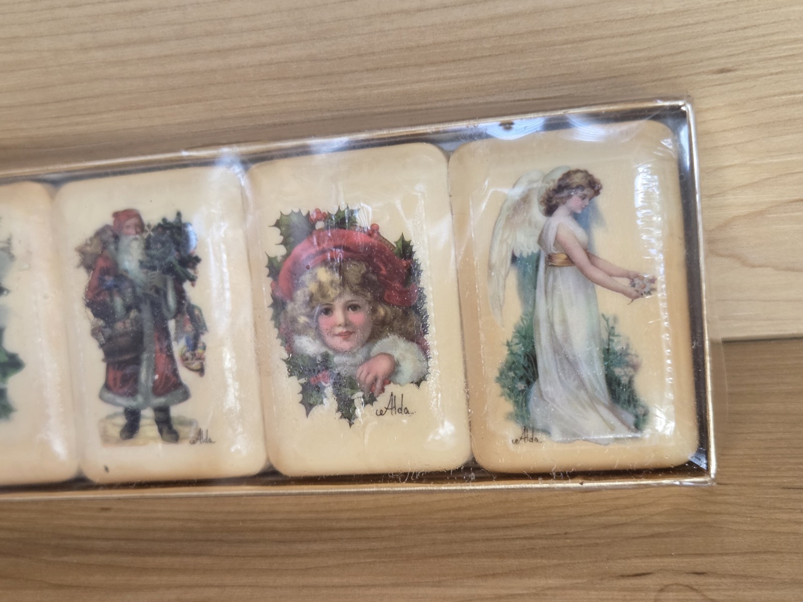 Vintage Santa Girl Angel Images Forever Soap 4 Sealed French Milled