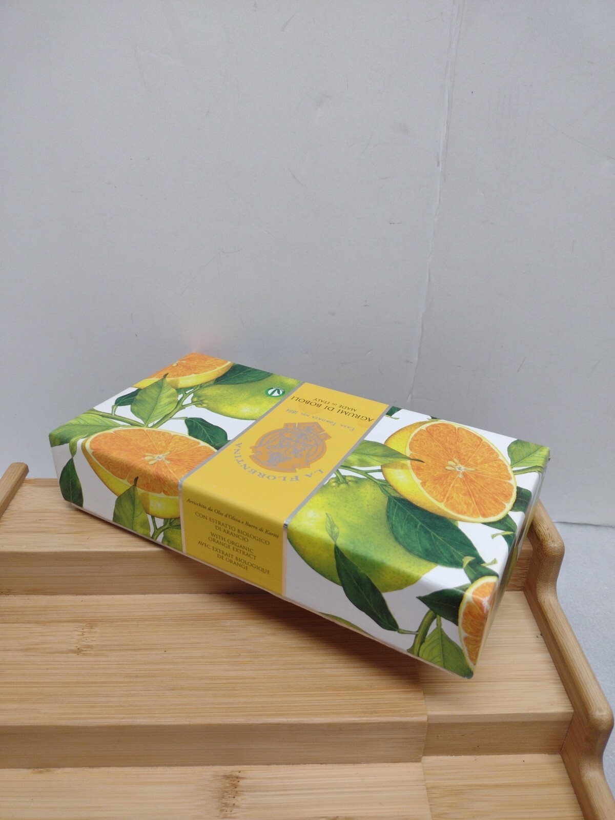 3pk La Florentina BOBOLI CITRUS 15.9oz Emboss Luxury Soap Italy Organic Homemade