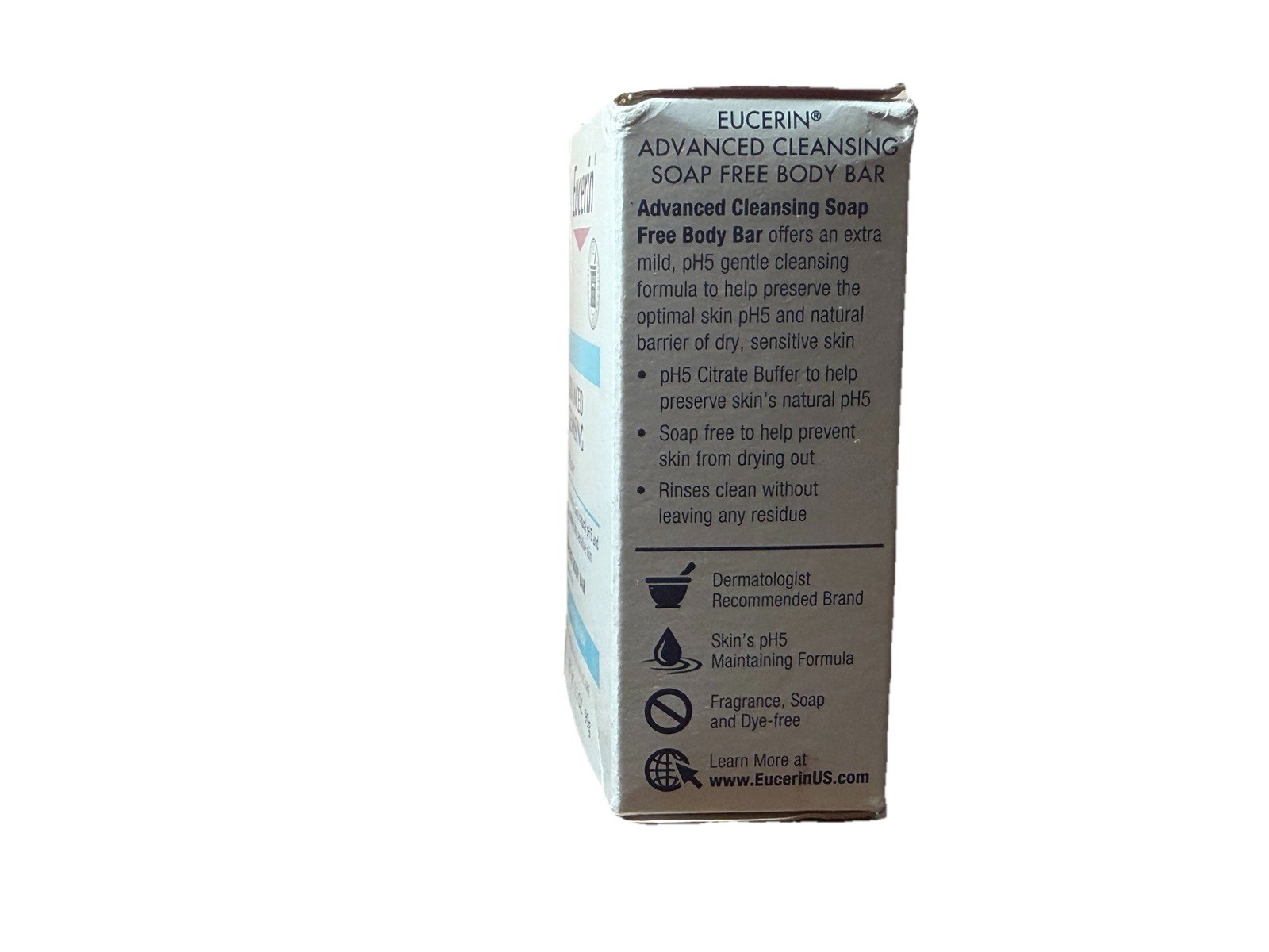 Eucerin Advanced Cleansing Soap Free Body Bar pH5 Buffer DrySensitive Skin 3.5oz