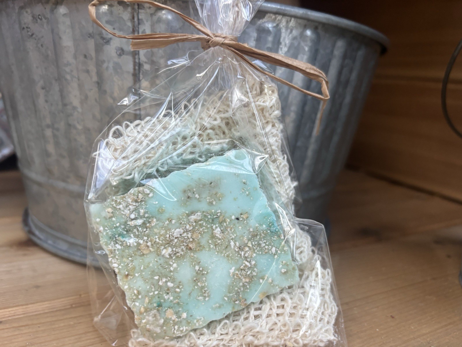 Handmade Blue Marbled Body Bar Soap, Rectangular, Gift Wrapped for Body & Hands