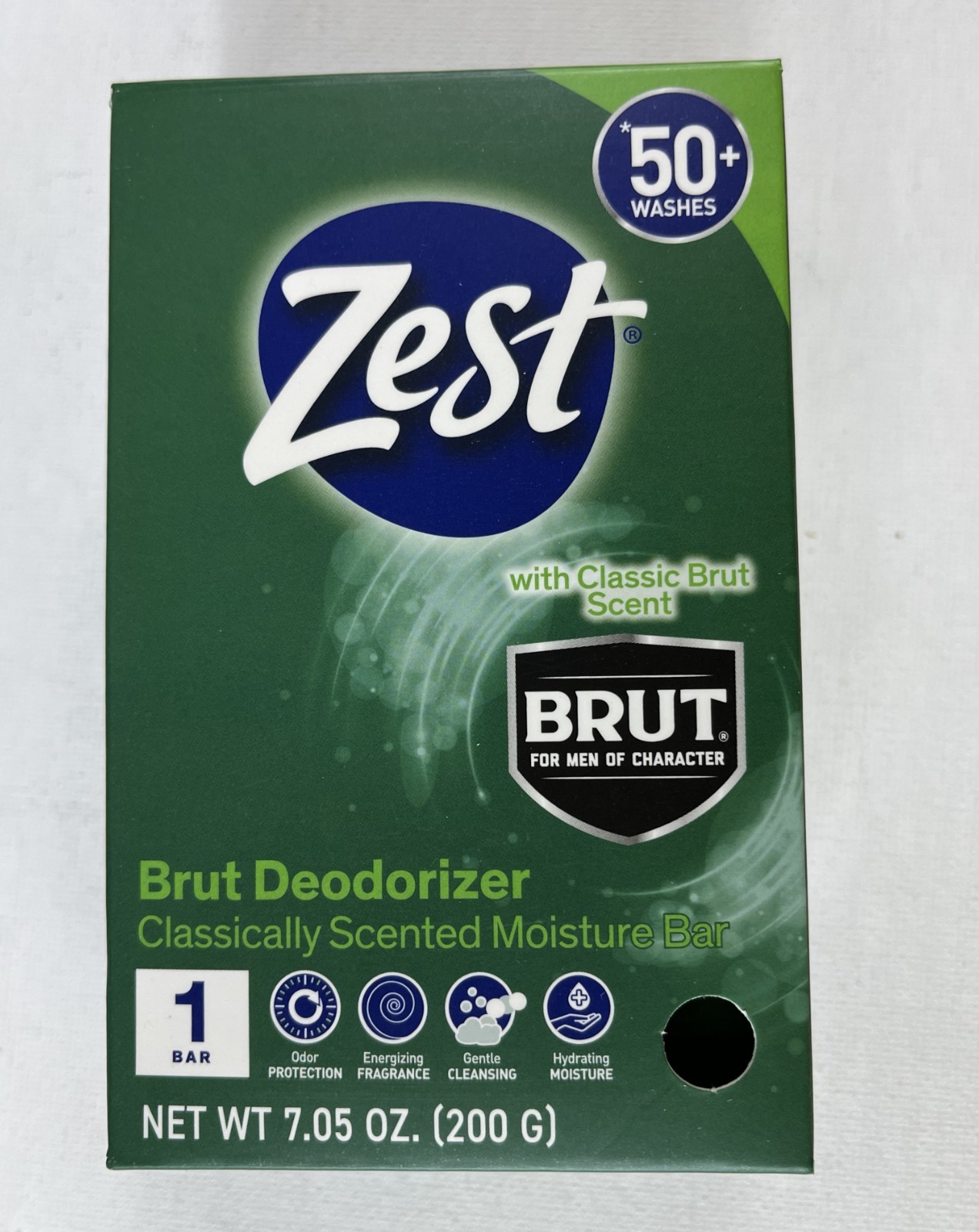 Zest Brut Deodorizer classic Scented moisture Bar for men 7.05 oz .Lot o 2, 4