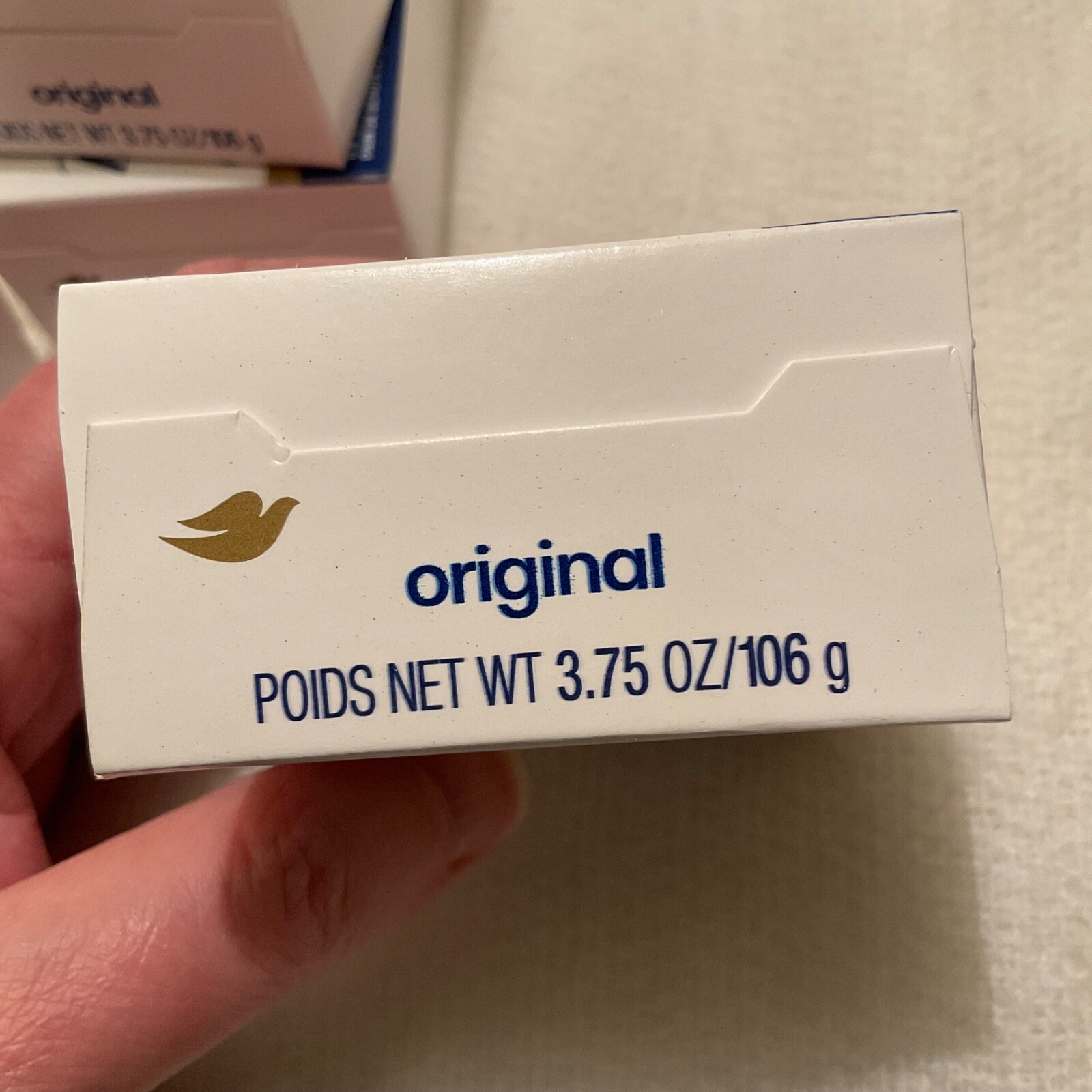 Dove Beauty Bar Soap Original Made w/ 1/4 Moisturizing Cream 3.75 oz 4 Bars NEW