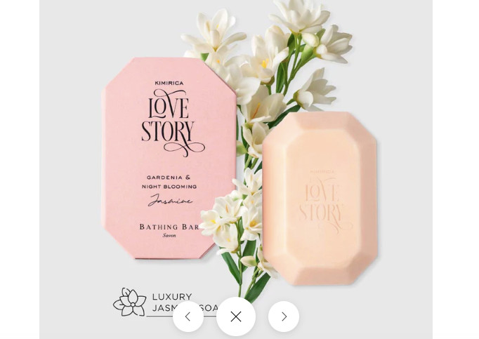 Kimirica Love Story Organic Luxury & Vegan Bathing Bar – Gardenia & Jasmine