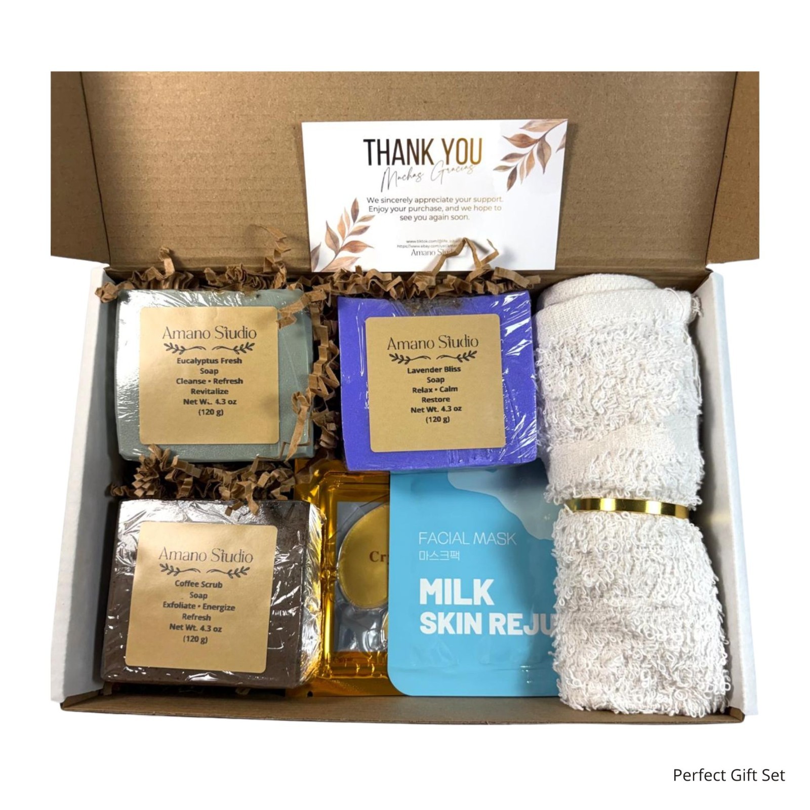 Handmade Soap Kit Lavender Eucalyptus Coffee soap bundle plus Face mask Eye mask