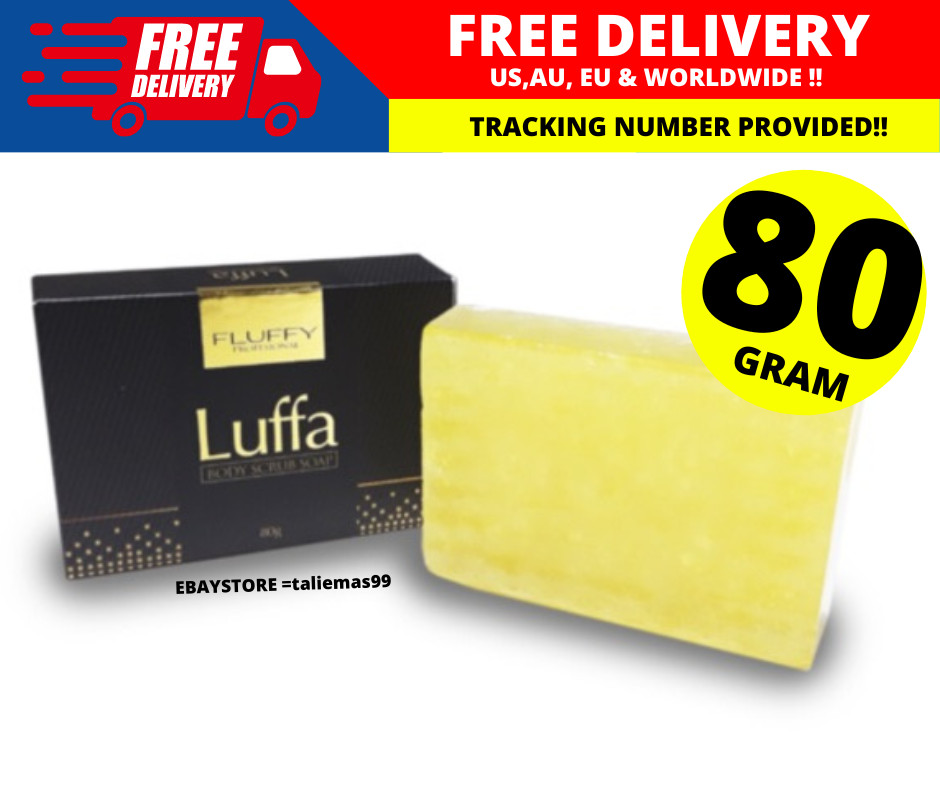 80g FLUFFY LUFFA Body Scrub Soap REMOVE DIRT Dark Spots Dead Skin Cells