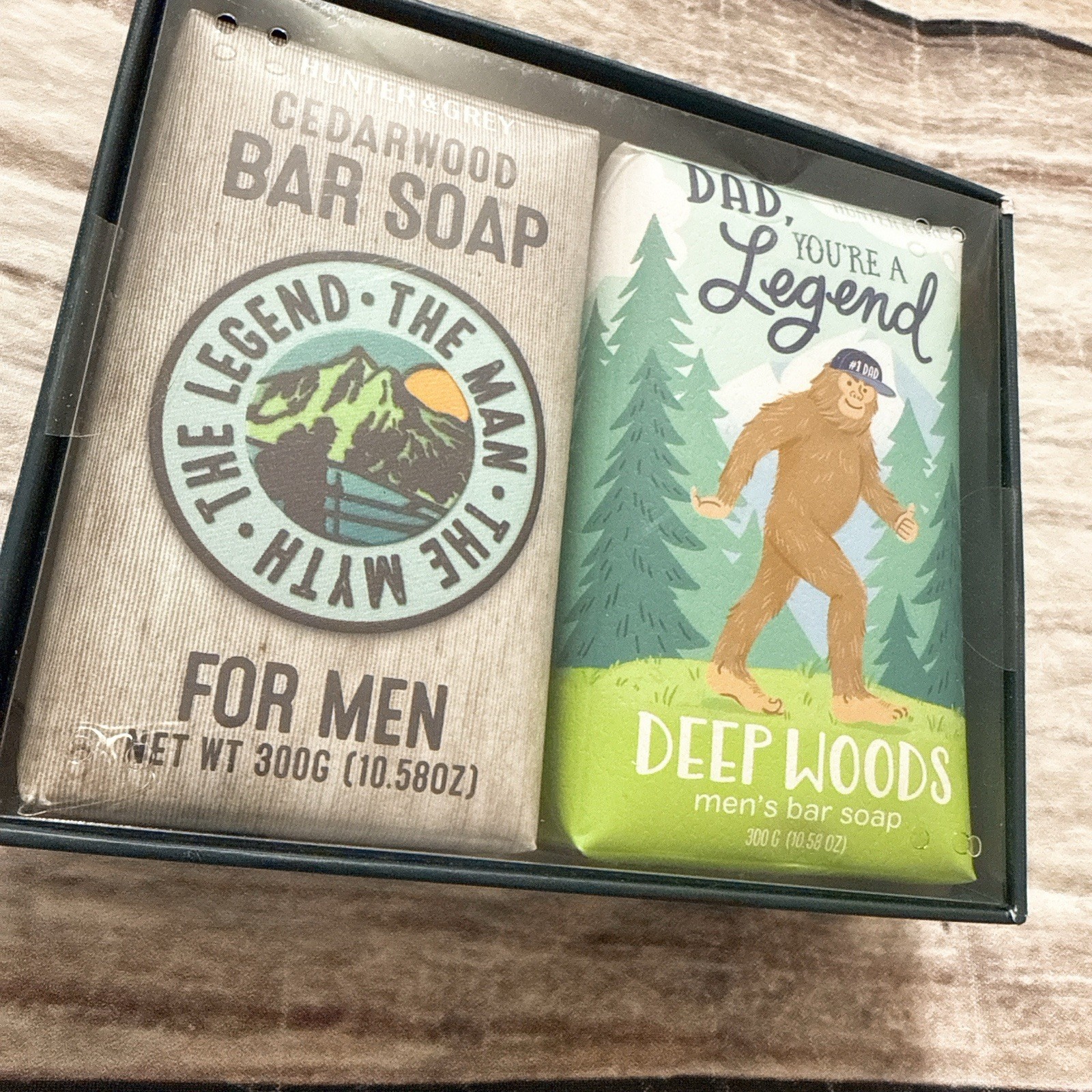 Hunter & Grey Men Bar Soap Giftset 2 Pcs DEEP WOOD & CEDARWOOD 10.58 Oz/EACH
