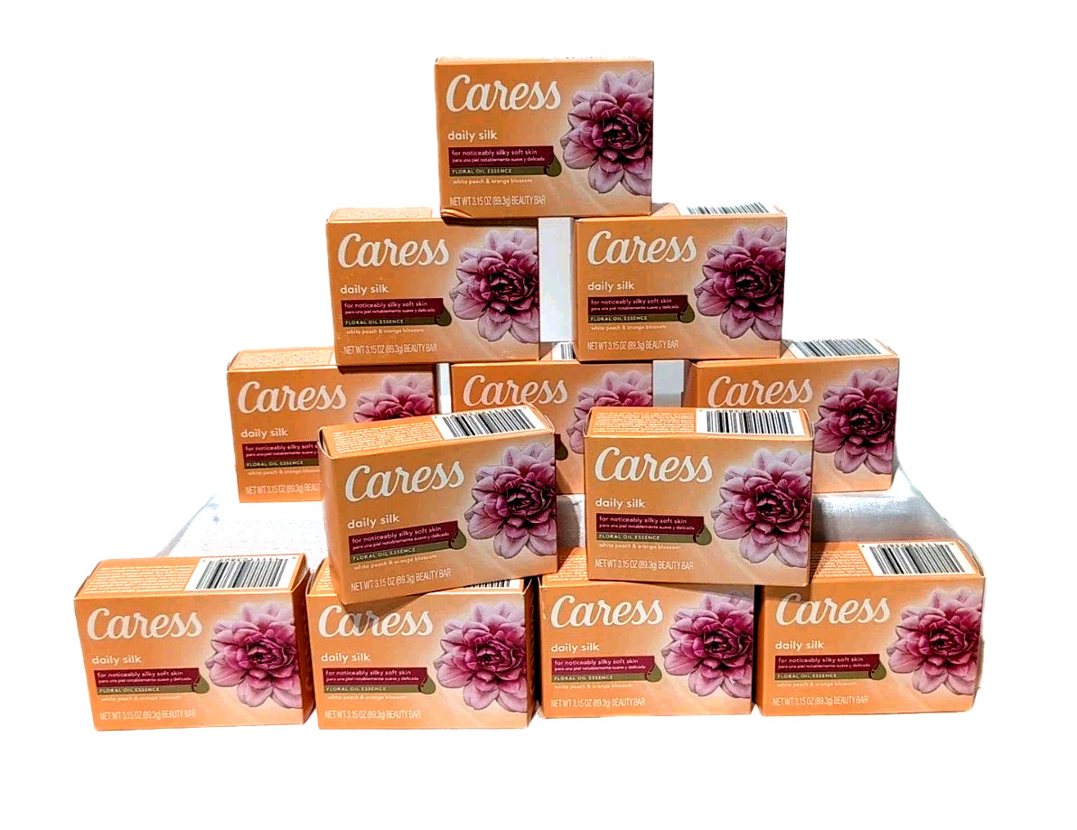 Caress Bar Soap Original Formula Daily Silk Floral Oil Essence 12 Bars
