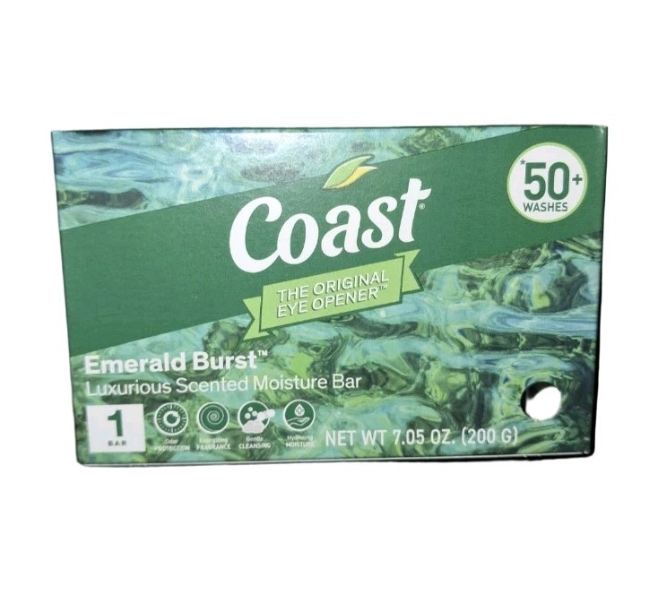 💚 COAST 💚 (7.05 Oz.) 💚🫧 ●EMERALD BURST● 💚🫧 Luxurious Scented Moisture Bar.