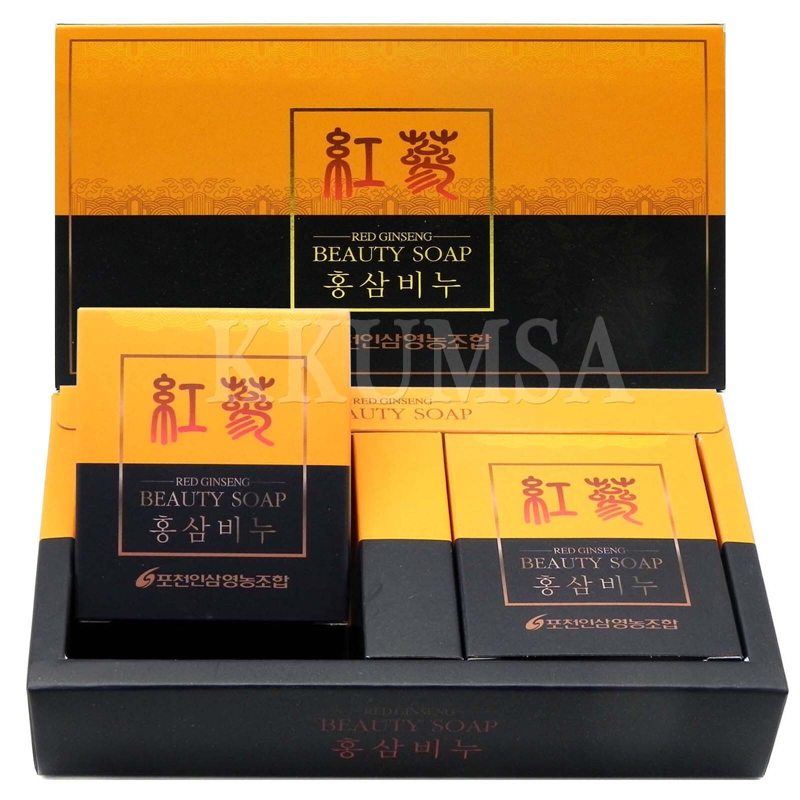 Korean Red Ginseng beauty Soap 400g(100gx2p x 2Box) moisture,nourishment provide