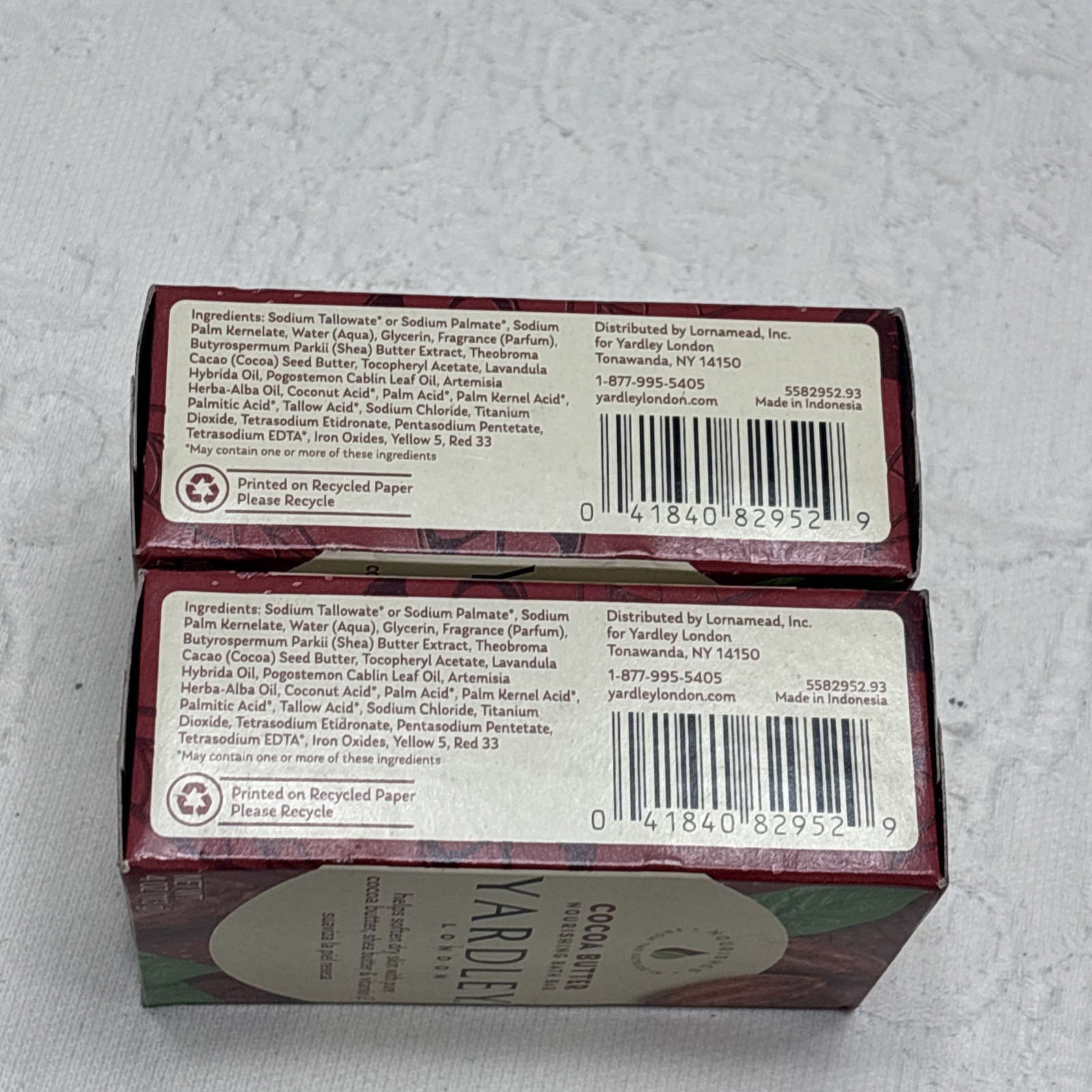 Yardley London Bath Bar Soap with Cocoa Shea Butter & Vitamin E 4 oz Pack of 2