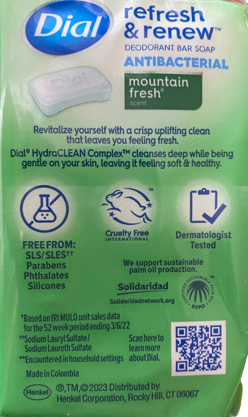 Dial Antibacterial Bar Soap Refresh & Renew Mountain Fresh 4 oz 3 Bars Pack