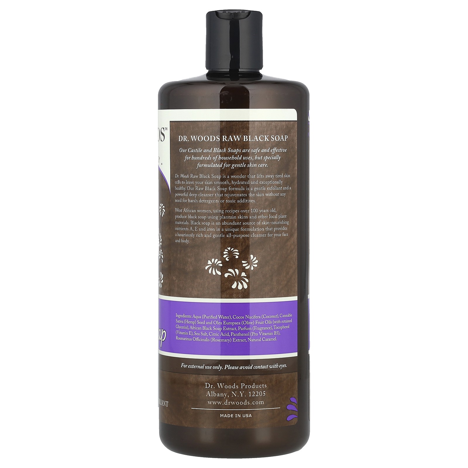 Dr Woods Raw Black Soap Original 32 fl oz 946 ml Cruelty-Free, Gluten-Free,