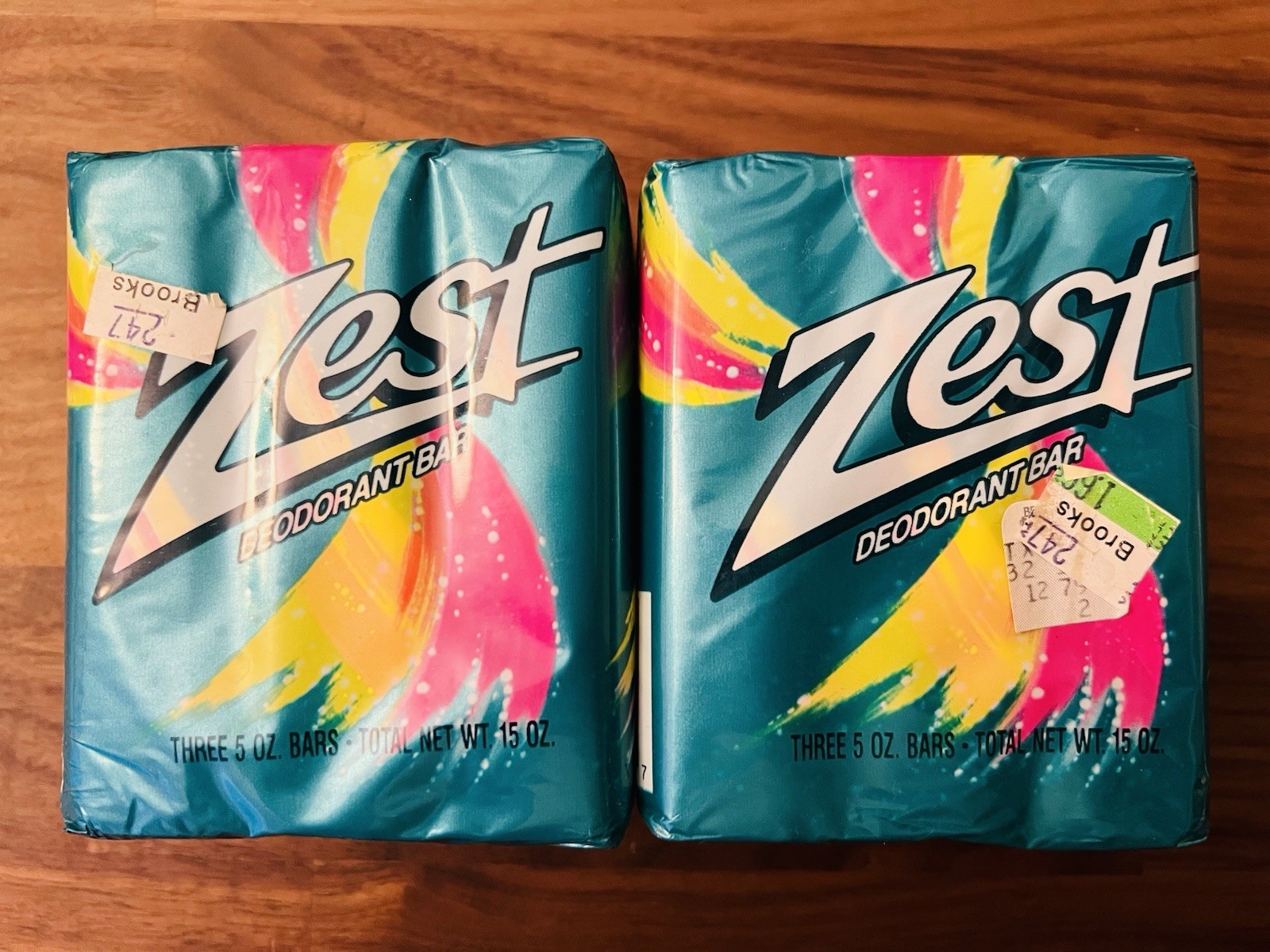 Lot of 2 Vintage NOS Zest Deodorant Bar Soap 3 Pack 5oz Each 1988 Procter Gamble