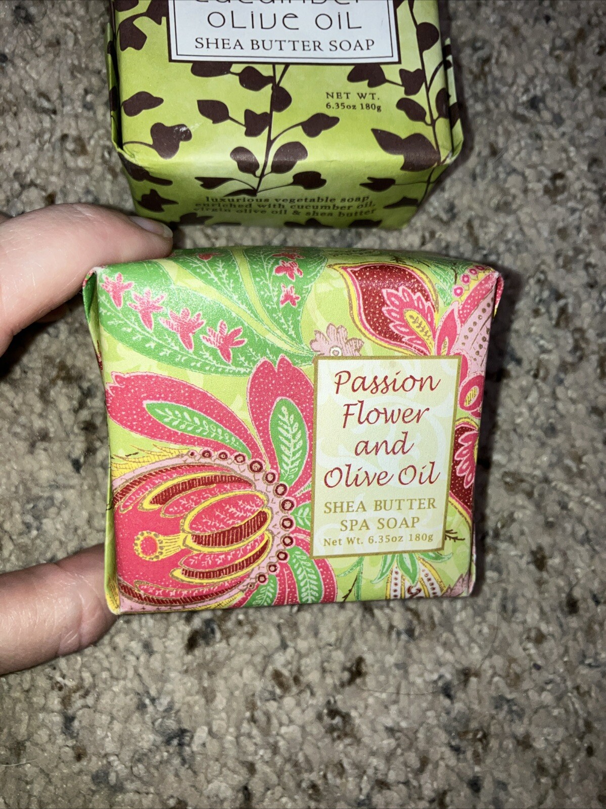 2 Greenwich Bay 6oz Botanical Shea Bar Soaps Passion Flower Olive Oil Cucumber