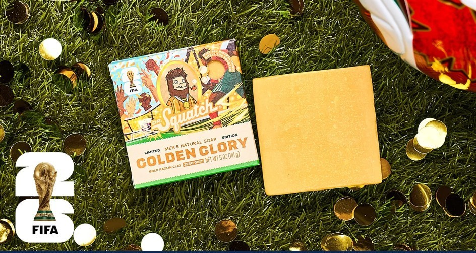 NEW SCENT!! 2 PACK Dr Squatch GOLDEN GLORY FIFA WORLD CUP Limited Edition Bar!