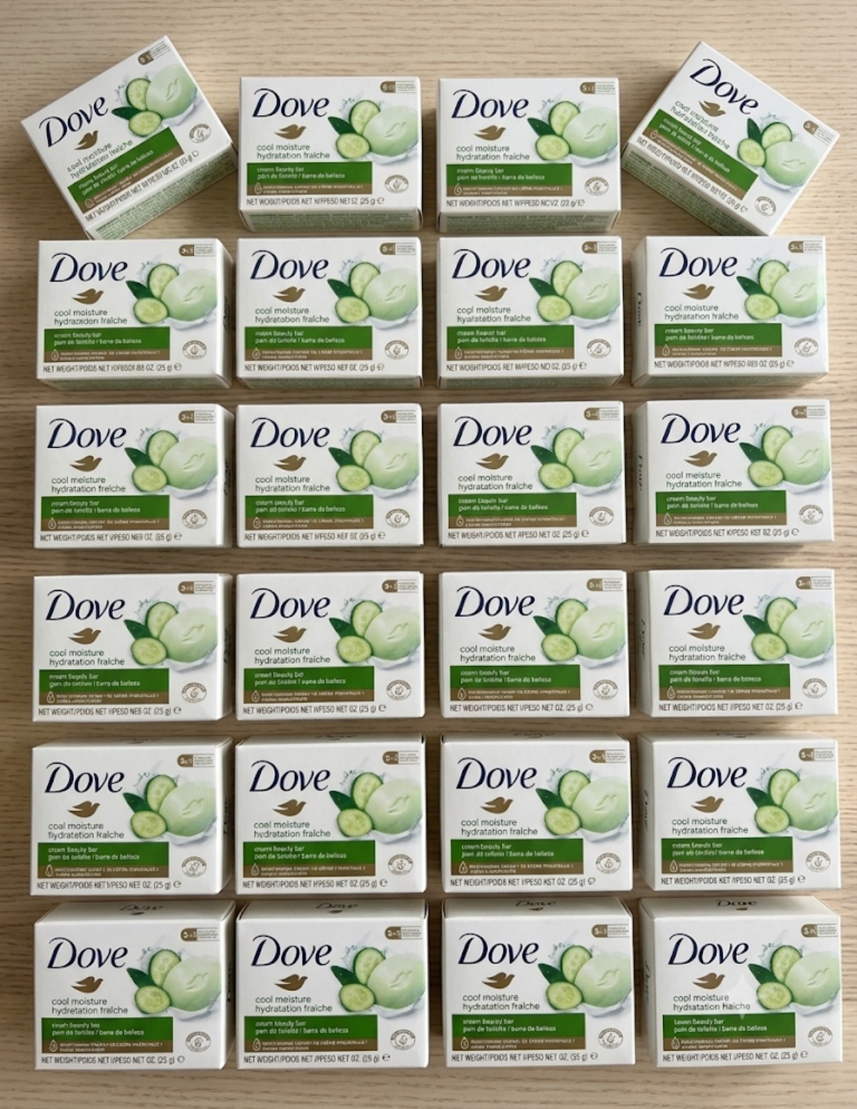 Dove Cool Moisture Travel Size Soap 0.88 oz Bulk Pack Lot 24 Hotel AirBnB