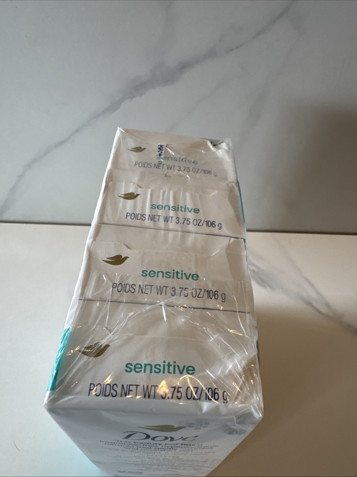 Dove Beauty Bar Sensitive Skin With Moisturizing Cream 3.75 Oz. Each. Pack of 8