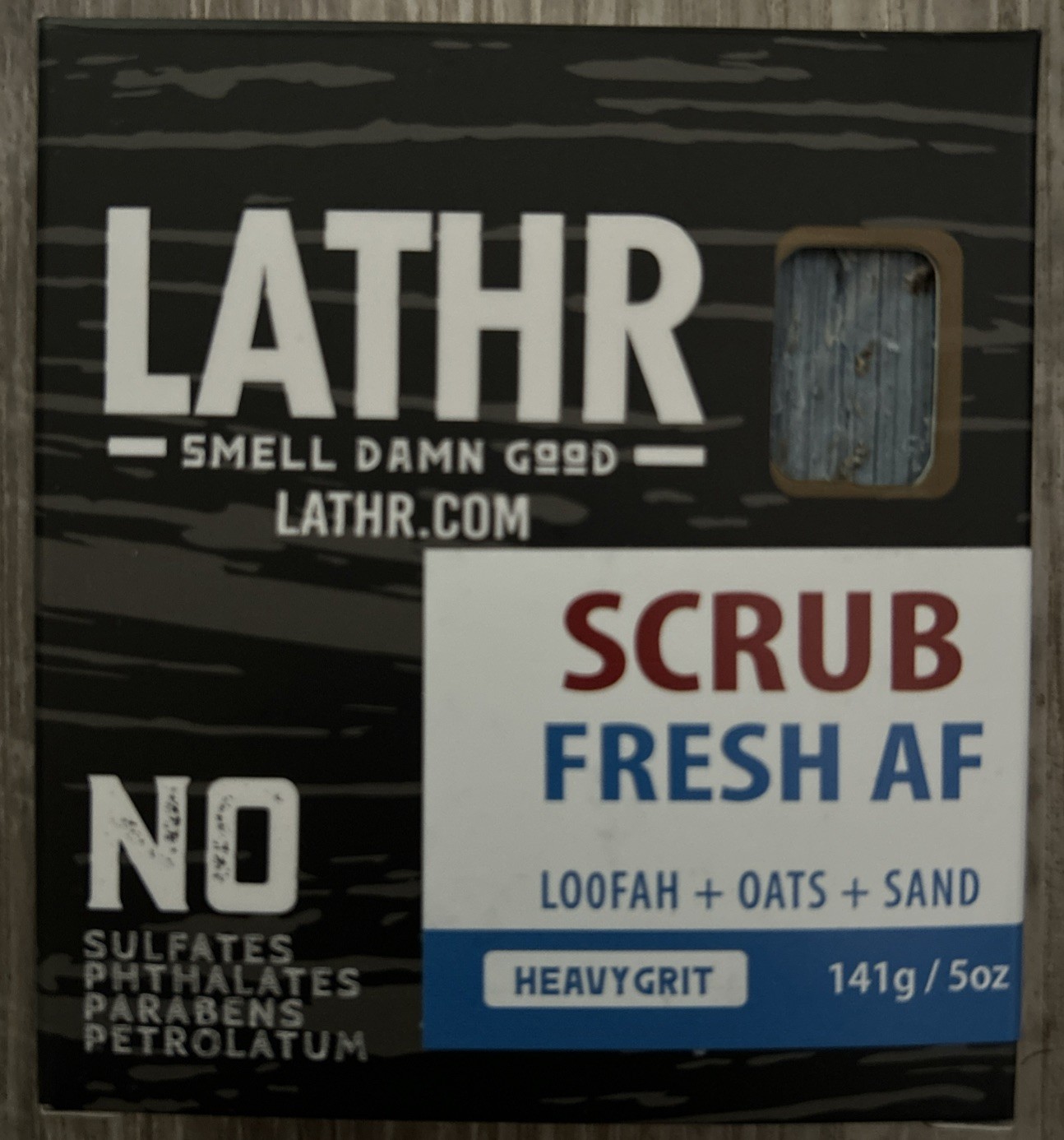 Lathr SCRUB FRESH AF Bar Soap 5oz Heavy Grit W/Loofah + Oats + Sand