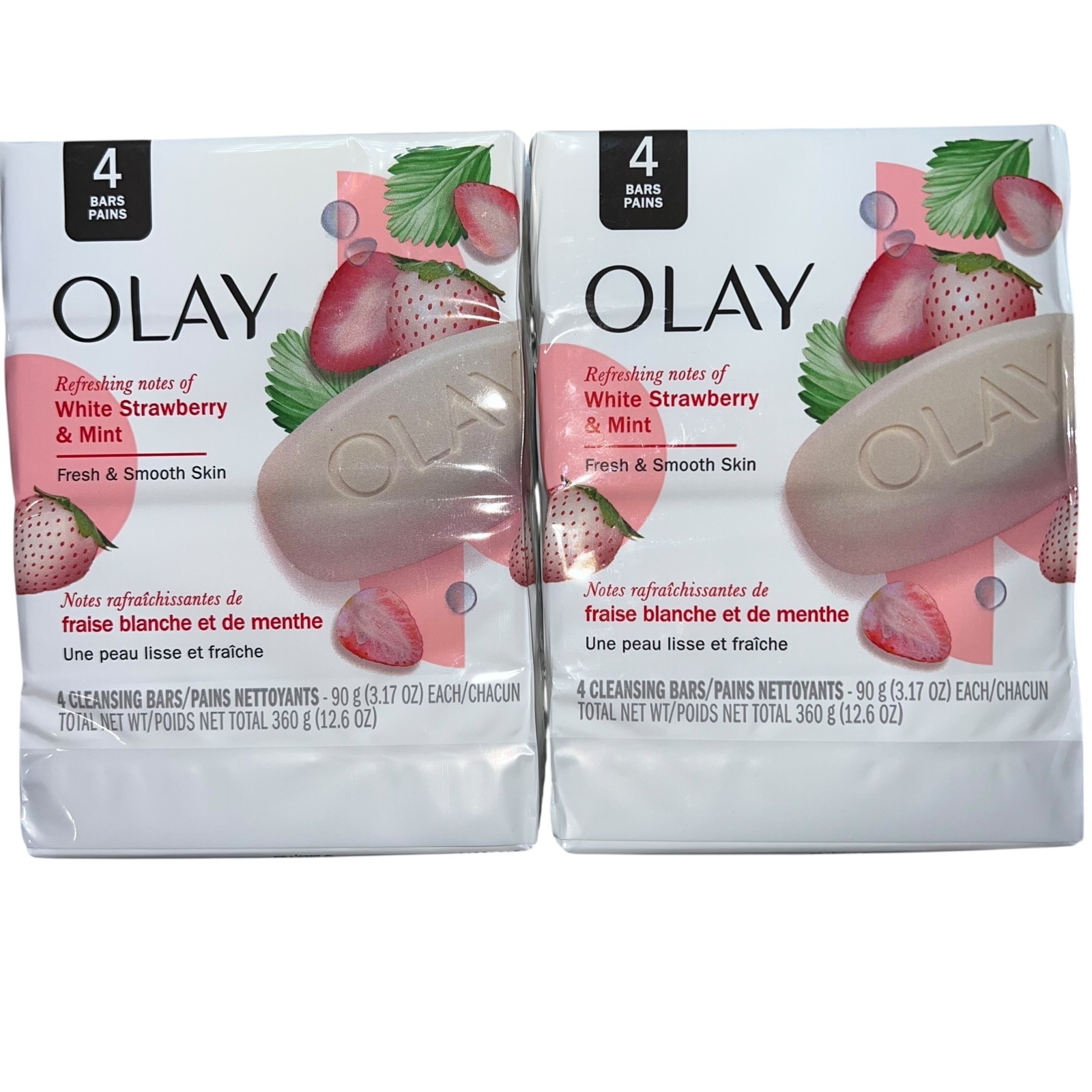 Olay Fresh Outlast Soap Bars White Strawberry Mint 8-Pack 3.17oz Each NEW