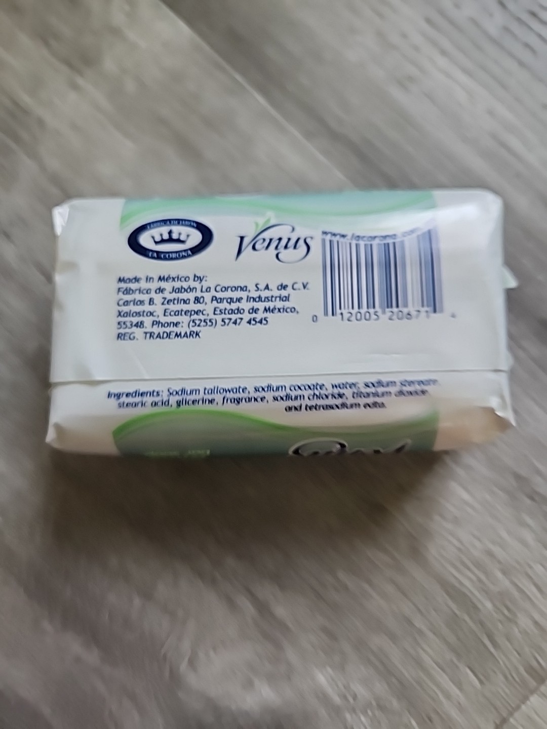 Venus White Bar Soap; 5.3 oz X 1 Bar Made In Mexico (Green Label)