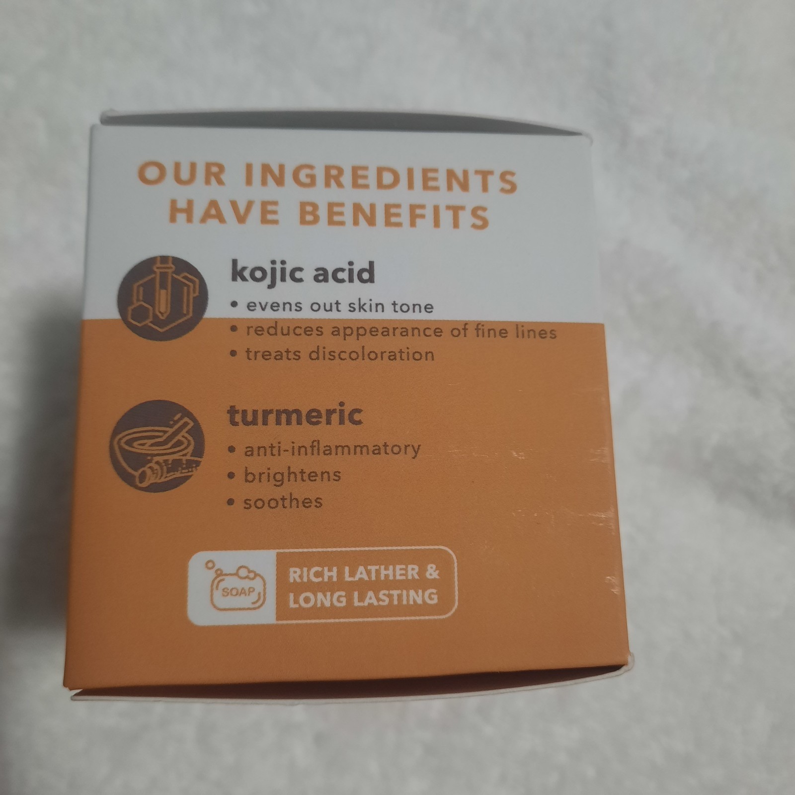 OLIVIA CARE Kojic Acid & Turmeric Brightening Soap Set 3 Bars Total 15 Oz