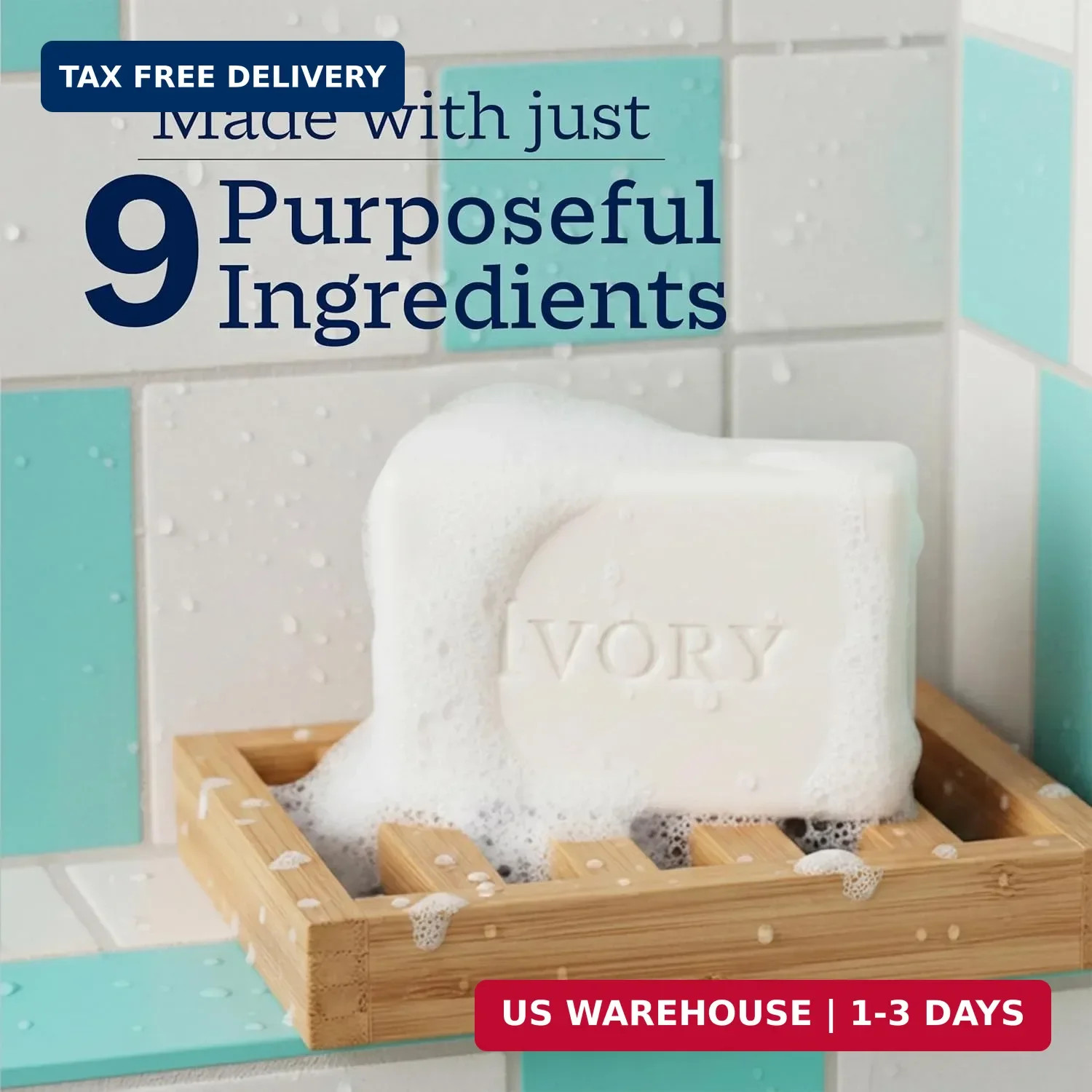 Ivory Sensitive Bar Soap, Designed for Whole Family, Fragrance Free, 99.44% Pure