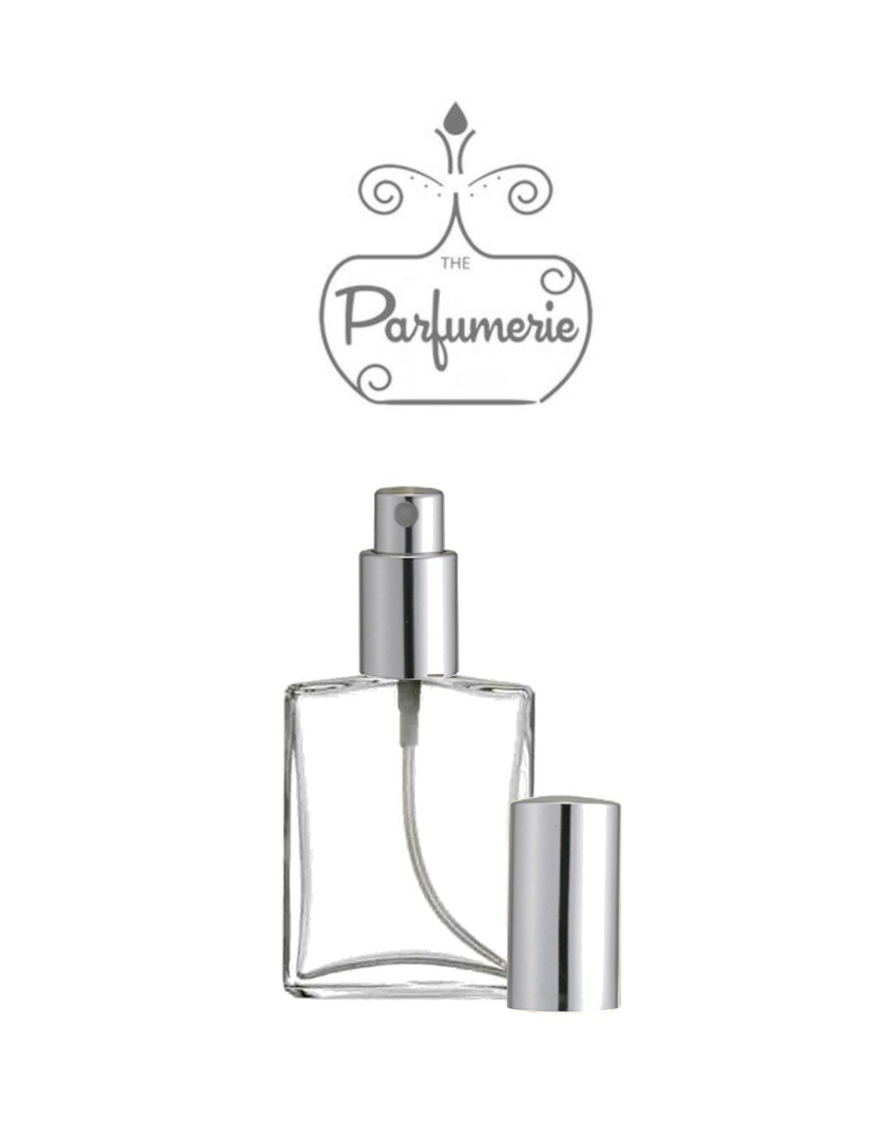 GLASS PERFUME ATOMIZER/ SPRAY BOTTLE FLAT SHAPE EMPTY REFILLABLE 1 oz. / 2 oz.