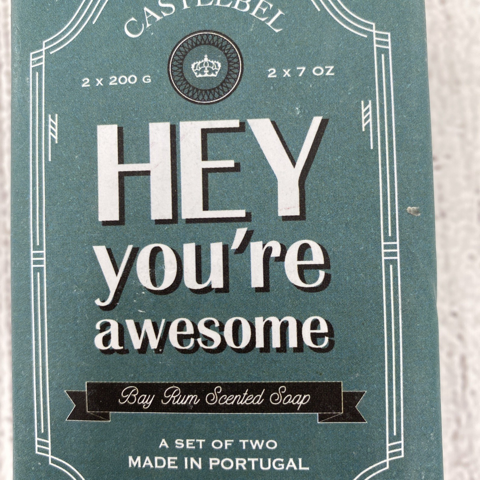 Castlebel Men’s Soap Bars Grooming Bay Rum Scented Hey You’re Awesome (2 Bars)