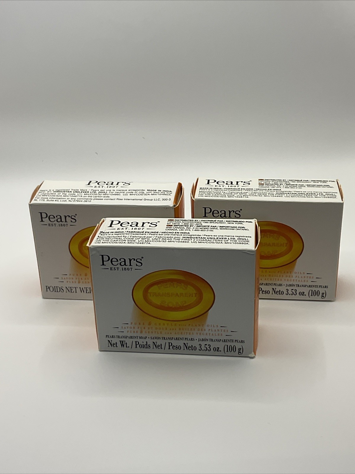3x Pears Transparent Soap Gentle Care for Delicate Skin Glycerin 3.5 oz