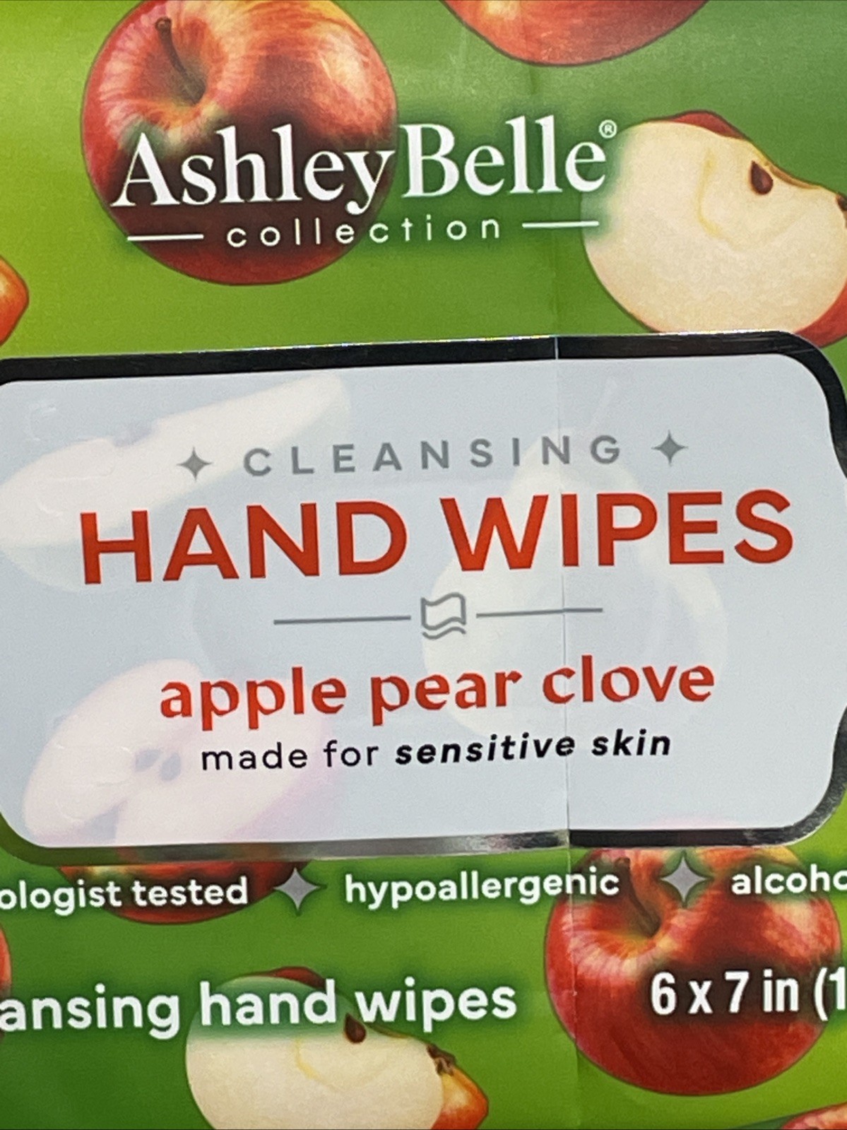 Ashley Belle Hand Wipes Apple Pear Clove 60 Total Lot Of 2 New