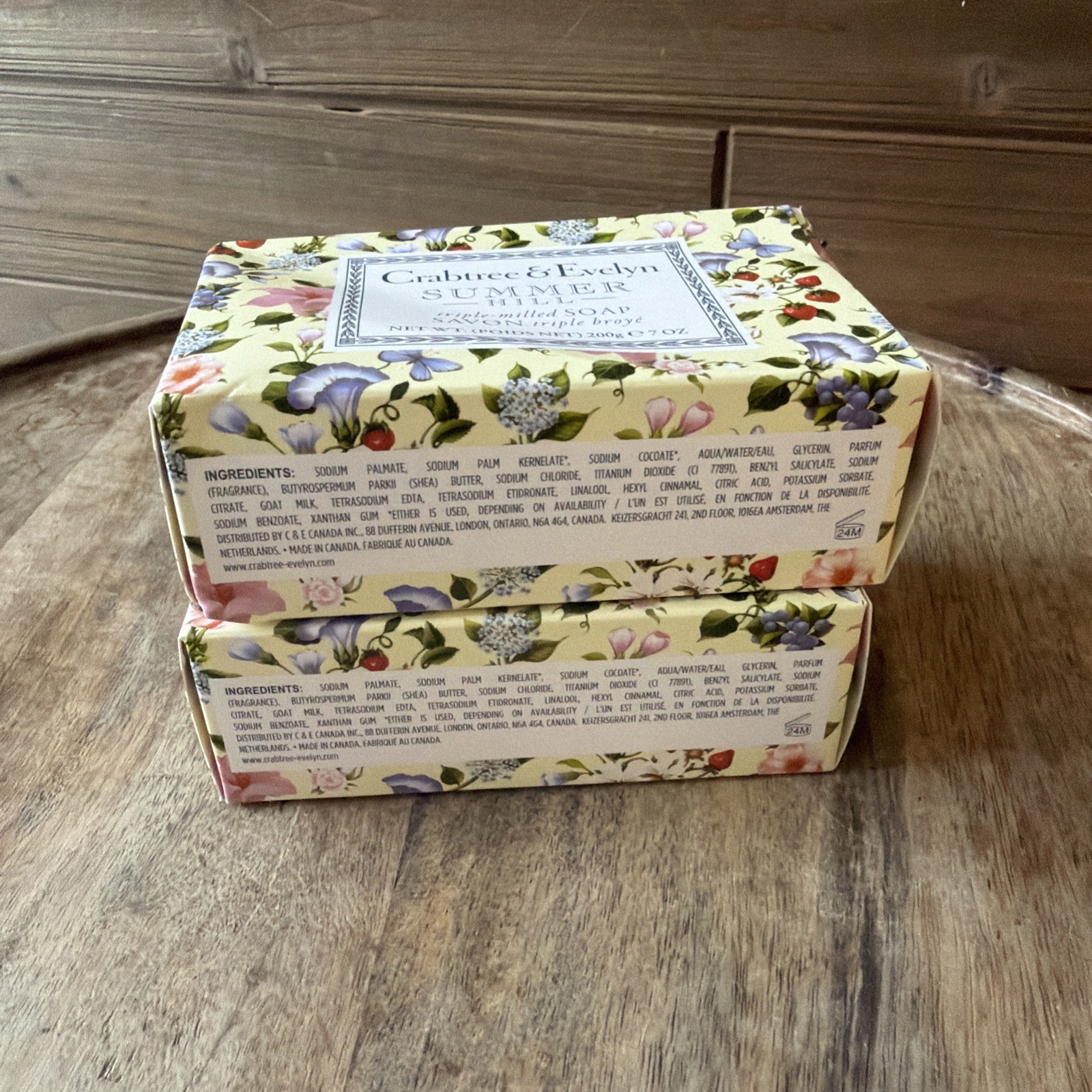 Crabtree & Evelyn Summer Hill Triple Milled Soap 2 Pack | 7 oz Bars | Floral Lux