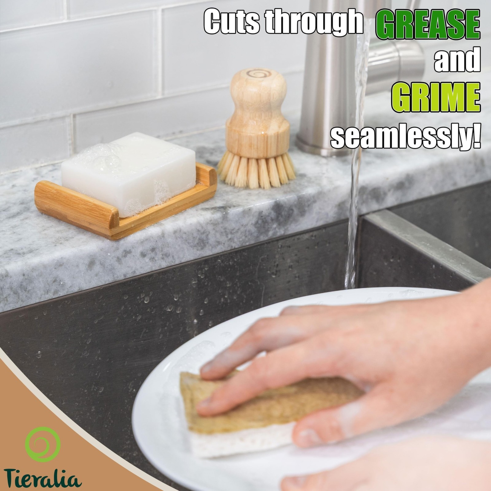 Lemon Dish Soap Bar Pack of 2 – Solid Dish Soap Block, Natural Non Toxic E